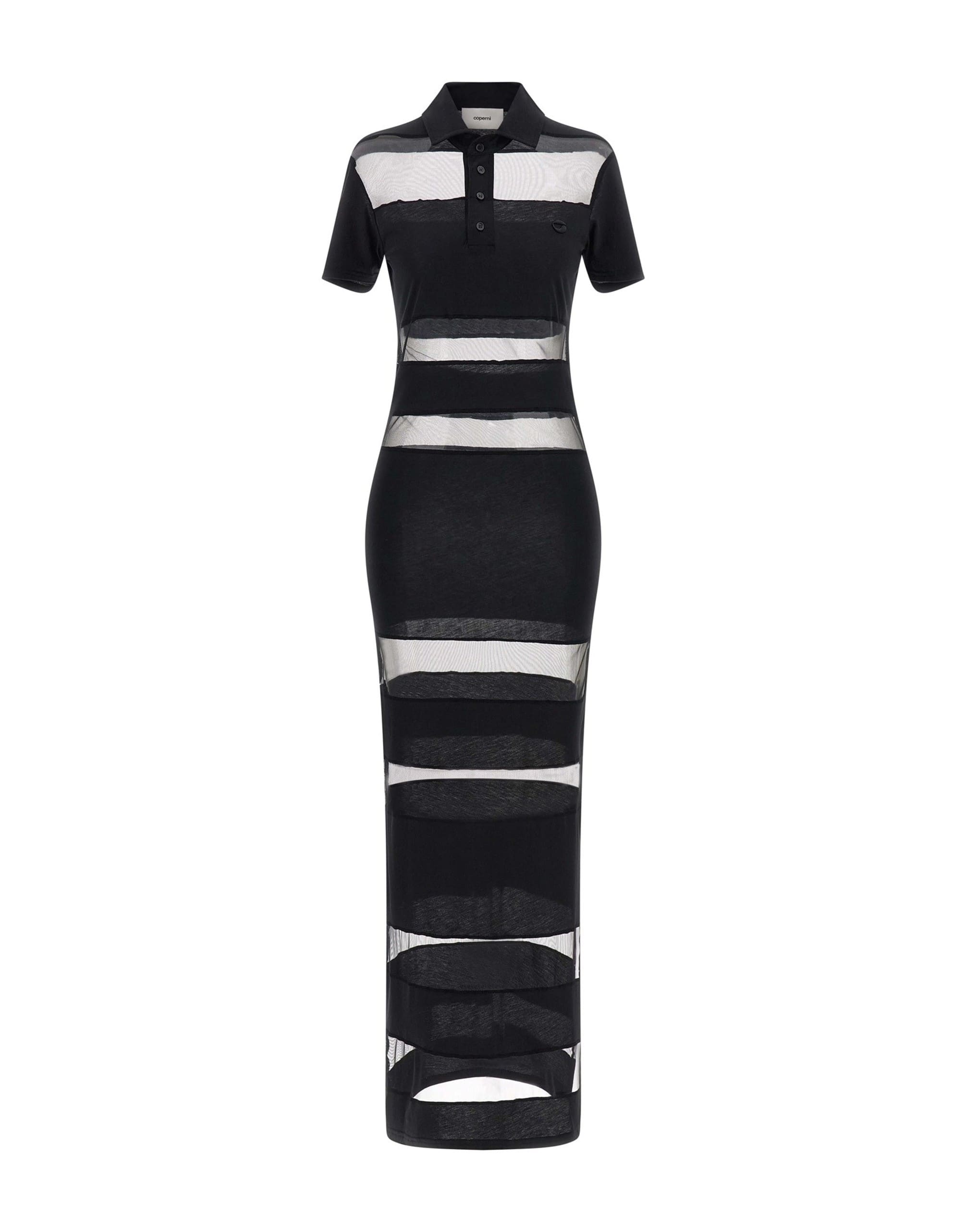 Coperni Coperni Striped Sheer Polo Dress