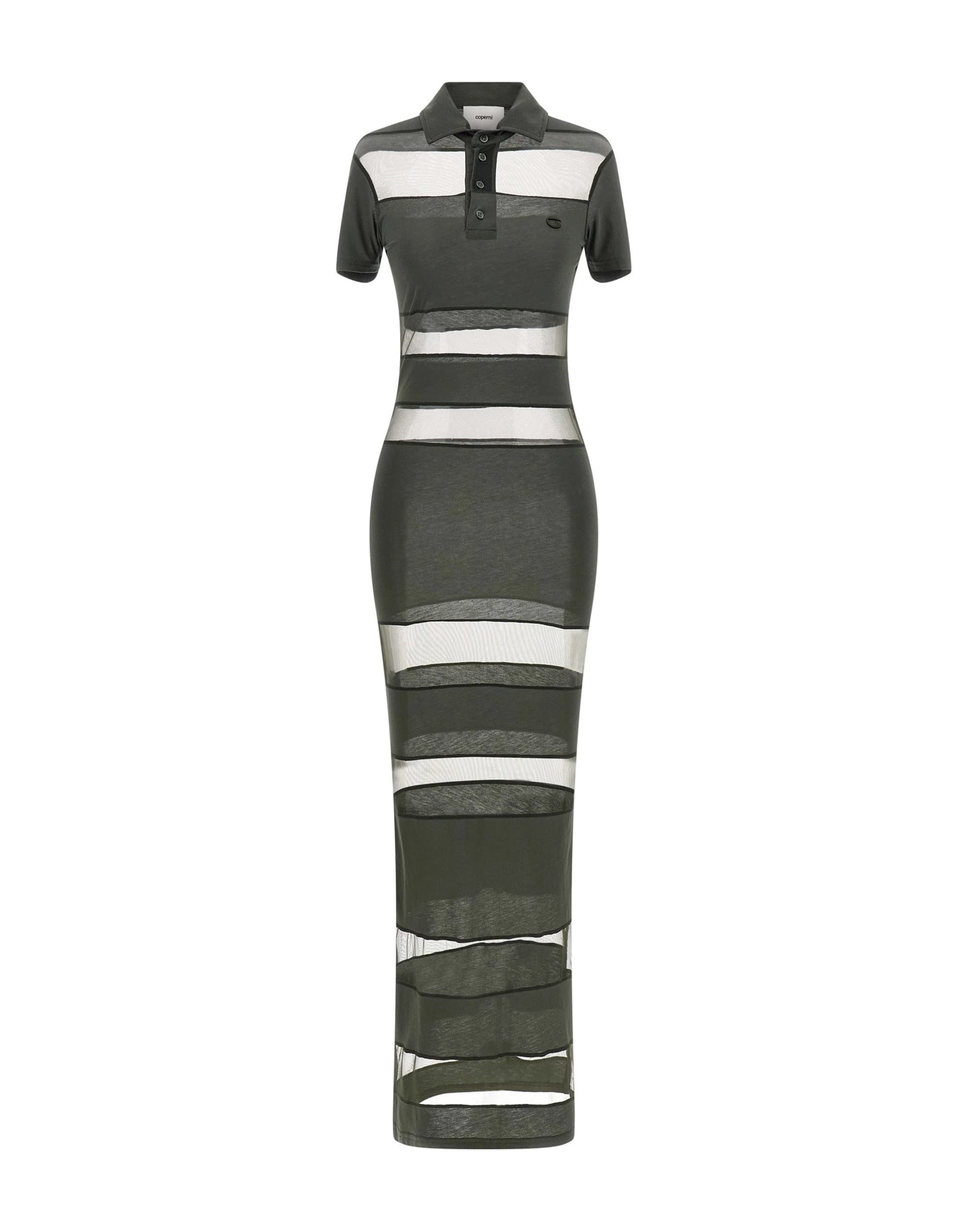 Coperni Coperni Striped Sheer Polo Dress