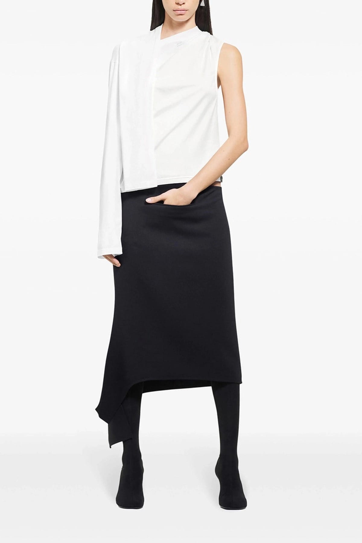 Courrèges Asymetrique Off Shoulder T-Shirt - alternate view