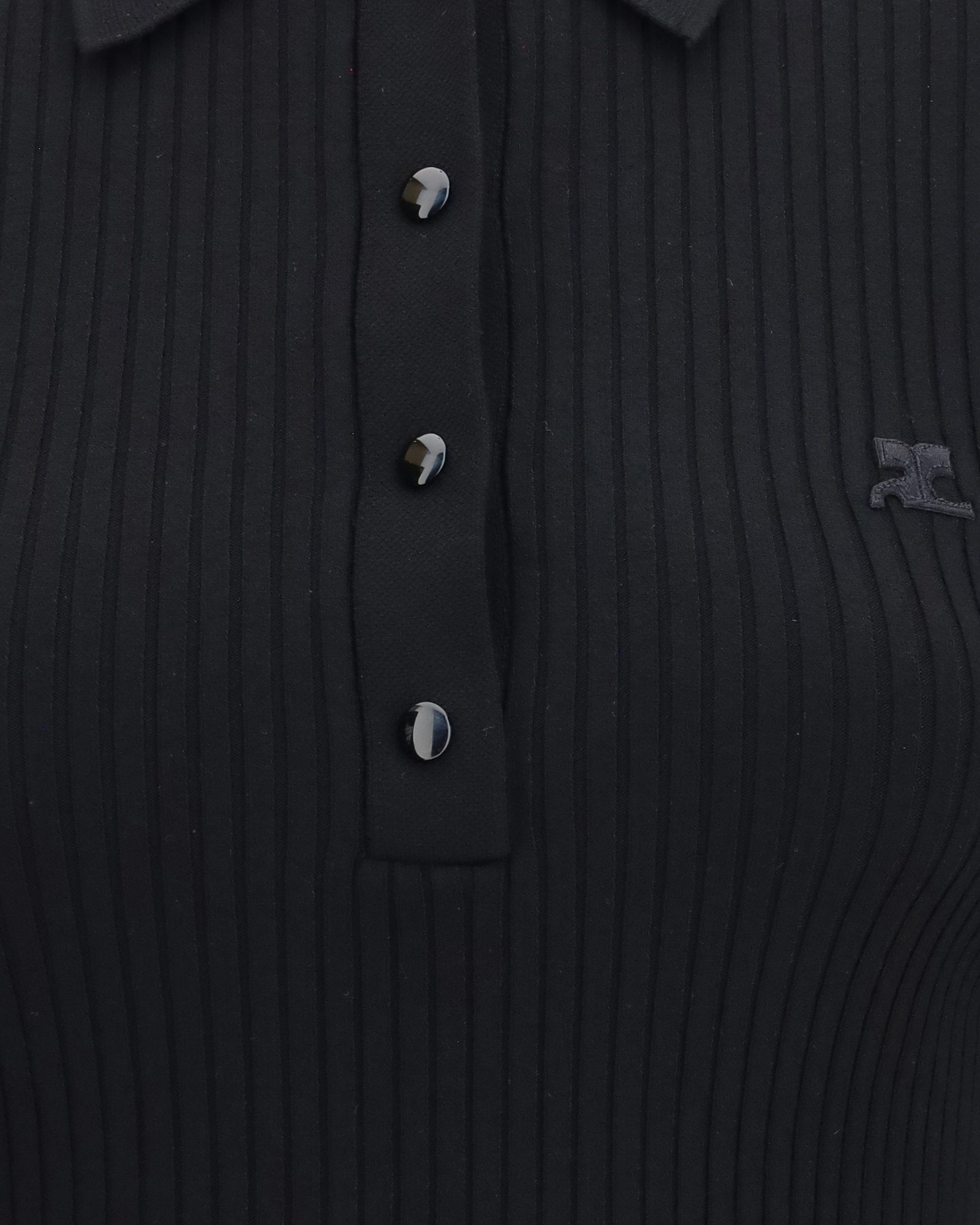 Courrèges Courrèges Ribbed Knit Polo Shirt