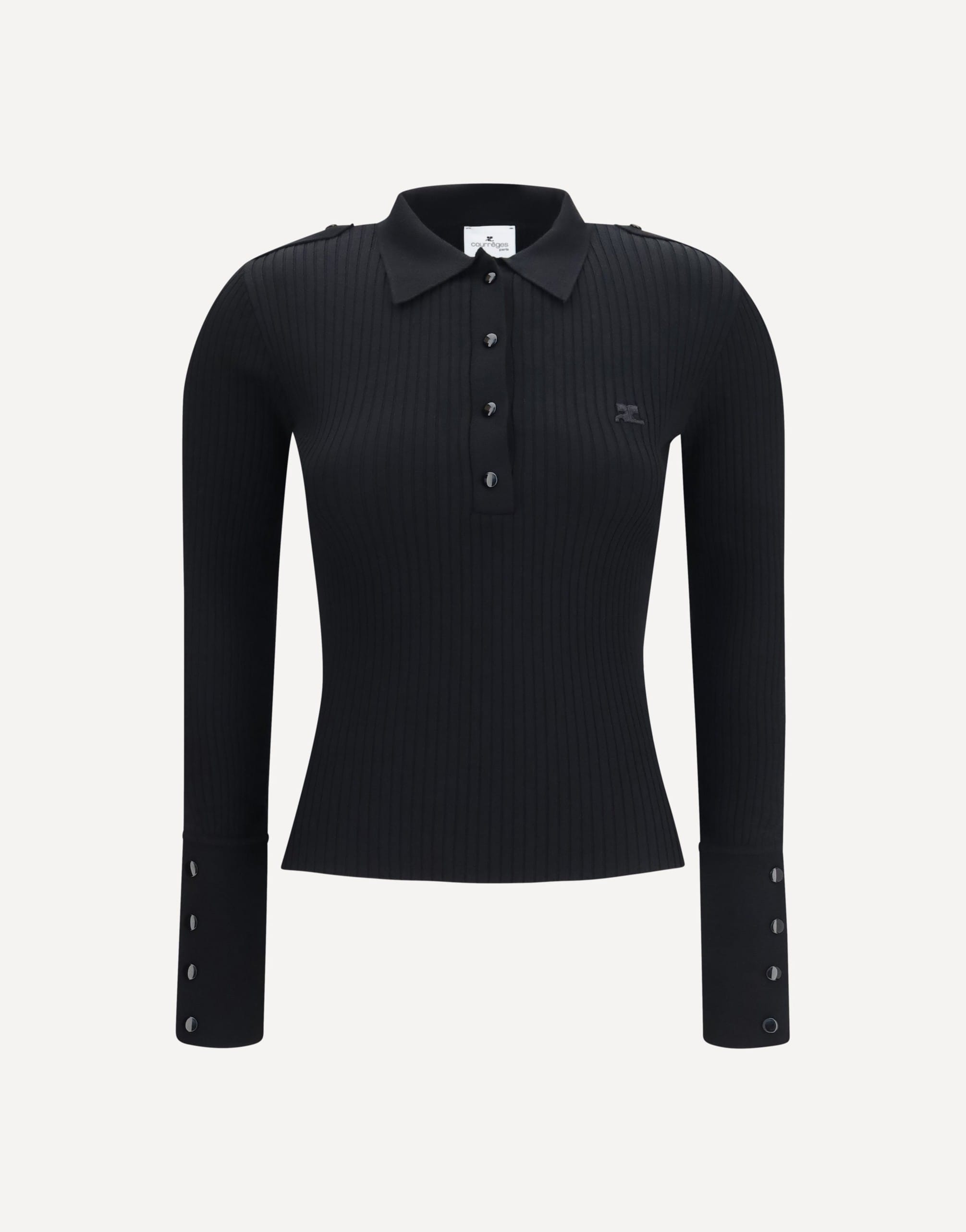 Courrèges Courrèges Ribbed Knit Polo Shirt