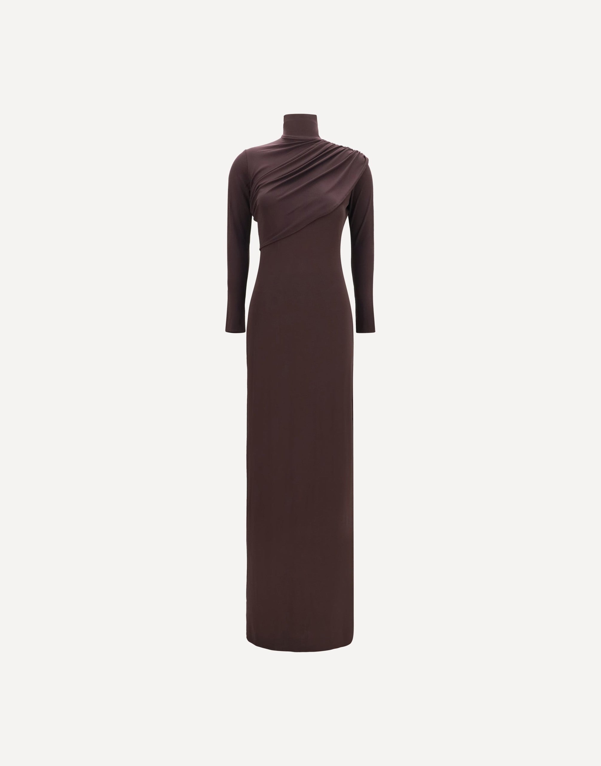 Courrèges Jerseykleid mit hohem Kragen und Twist