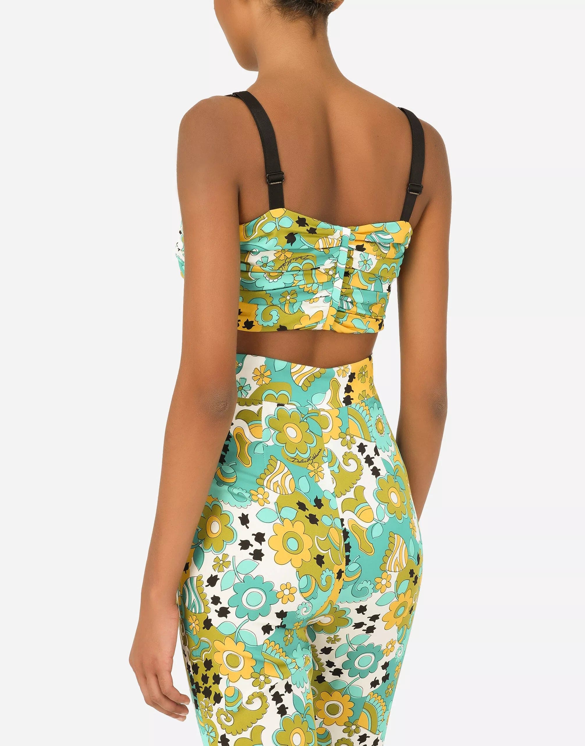 Dolce & Gabbana 60S-Print Charmeuse Bandeau Top