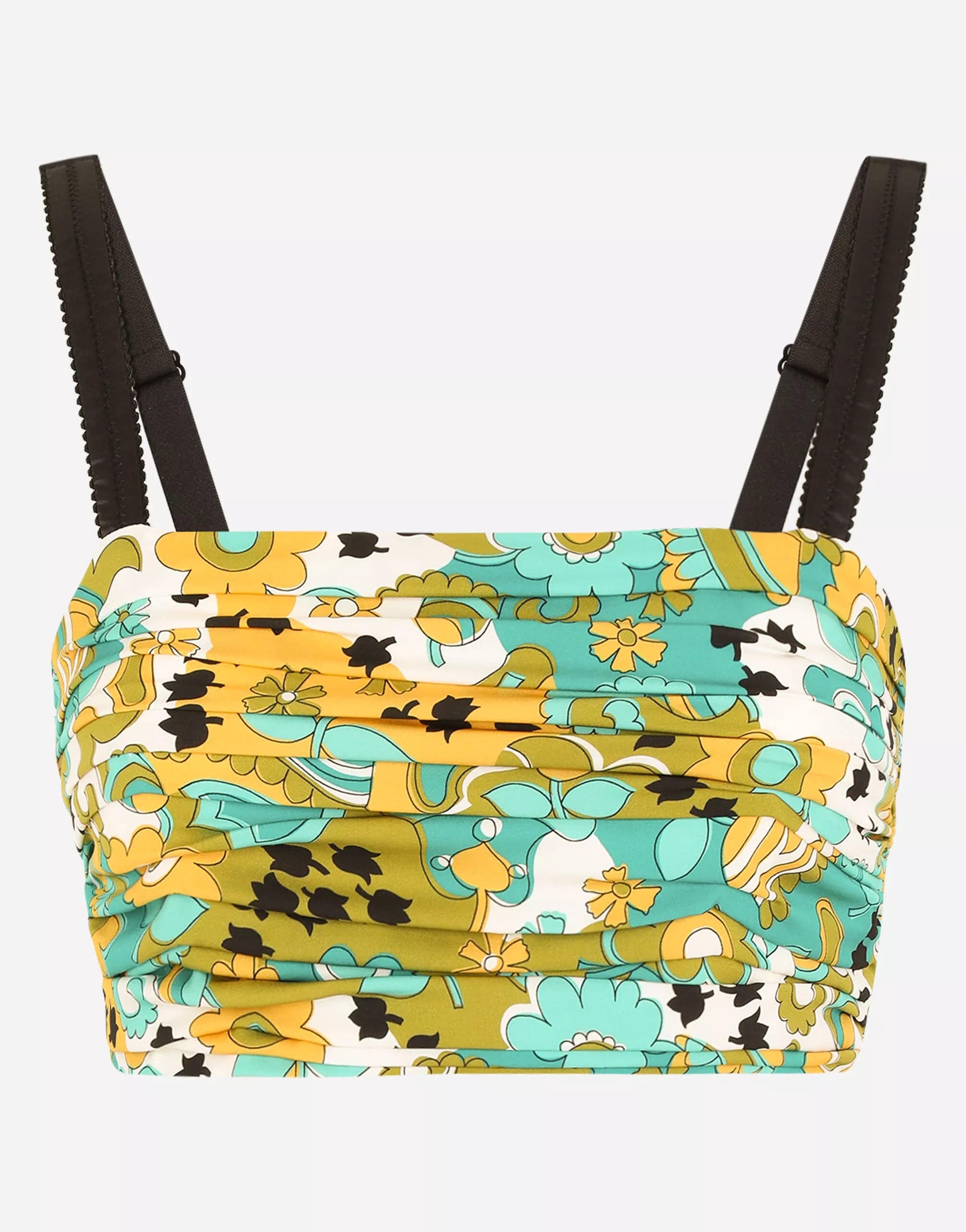 Dolce & Gabbana 60S-Print Charmeuse Bandeau Top