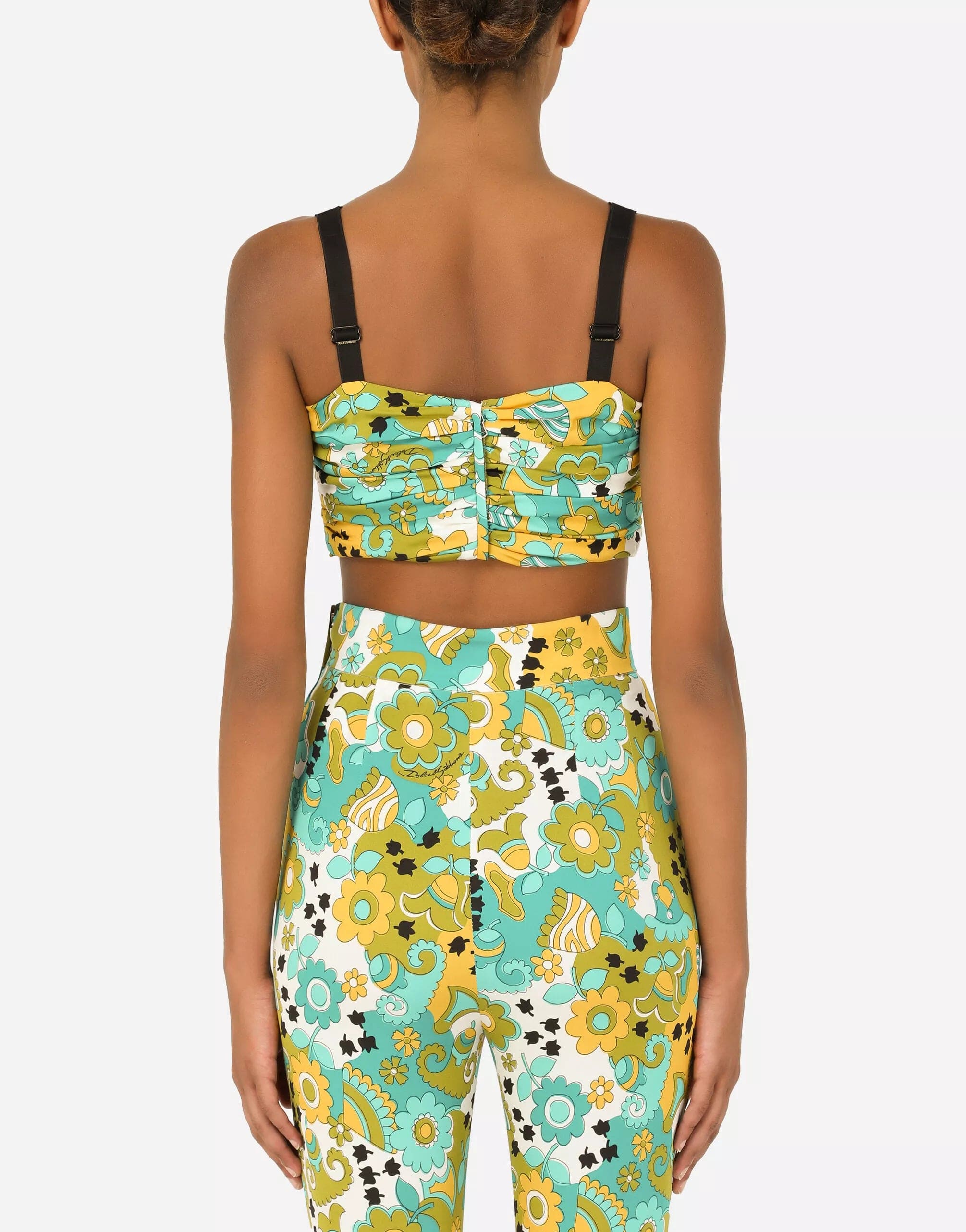 Dolce & Gabbana 60S-Print Charmeuse Bandeau Top