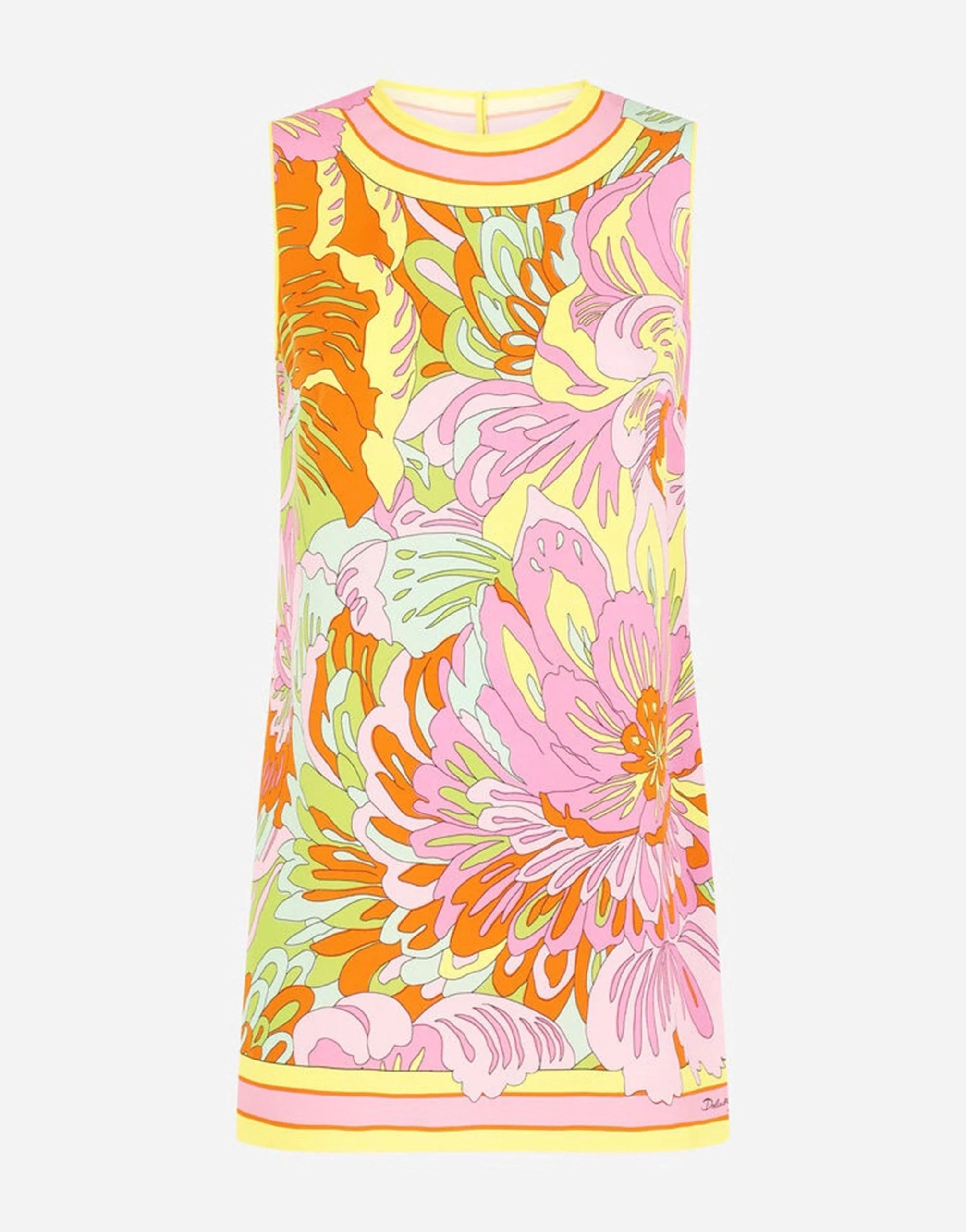 Dolce & Gabbana 60s-Print Charmeuse Top