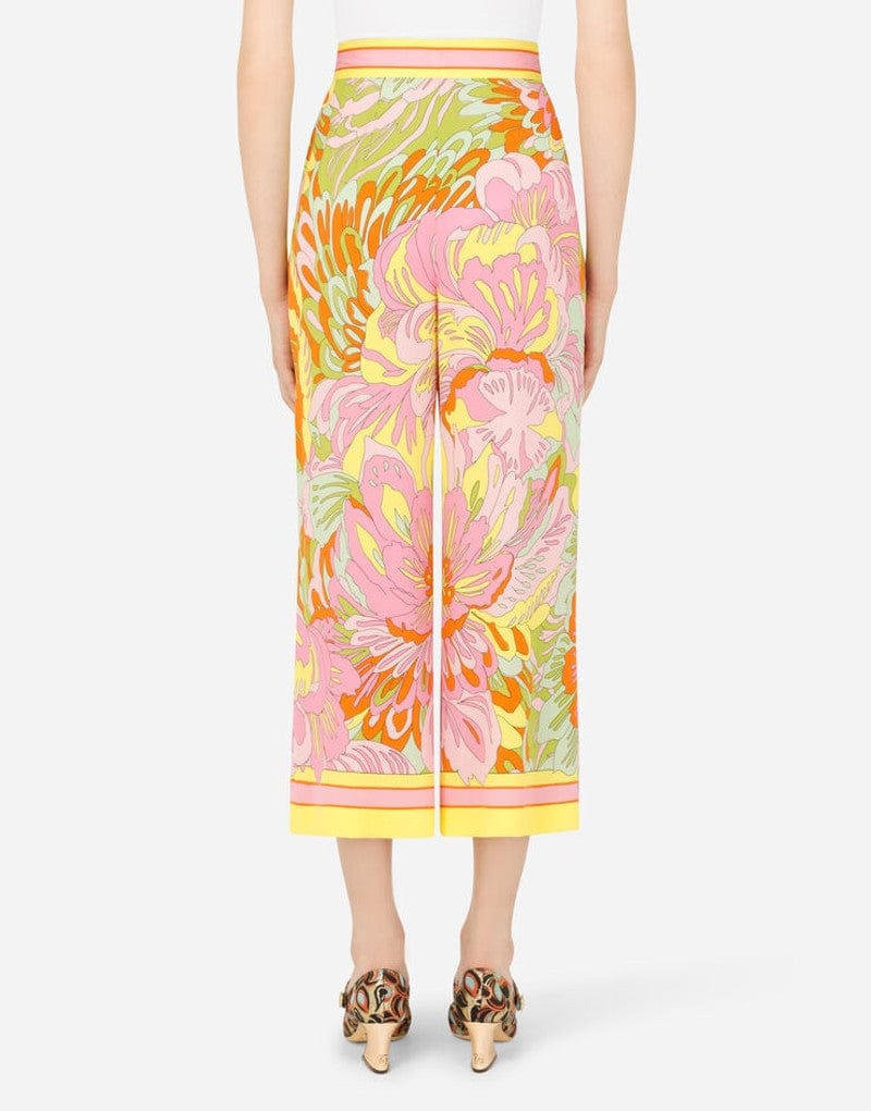 Dolce & Gabbana 60s-Print Charmeuse Trousers