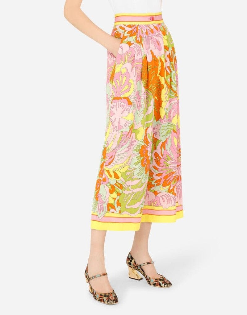 Dolce & Gabbana 60s-Print Charmeuse Trousers