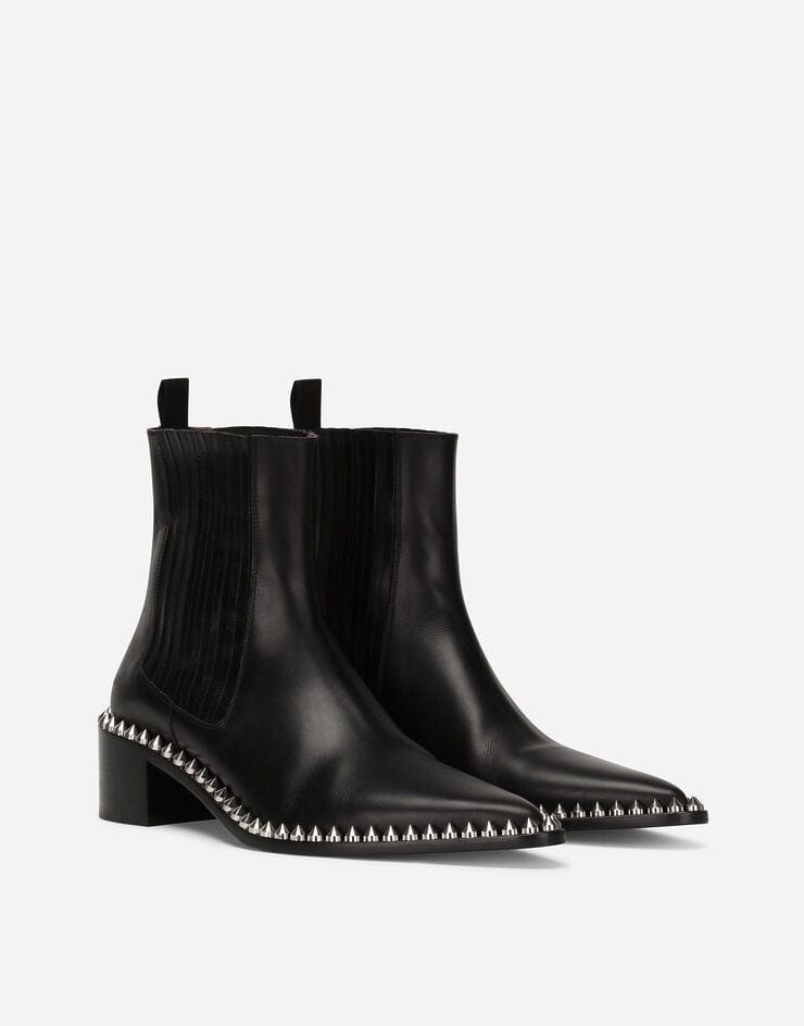 Dolce & Gabbana Achille Studded Leather Boots