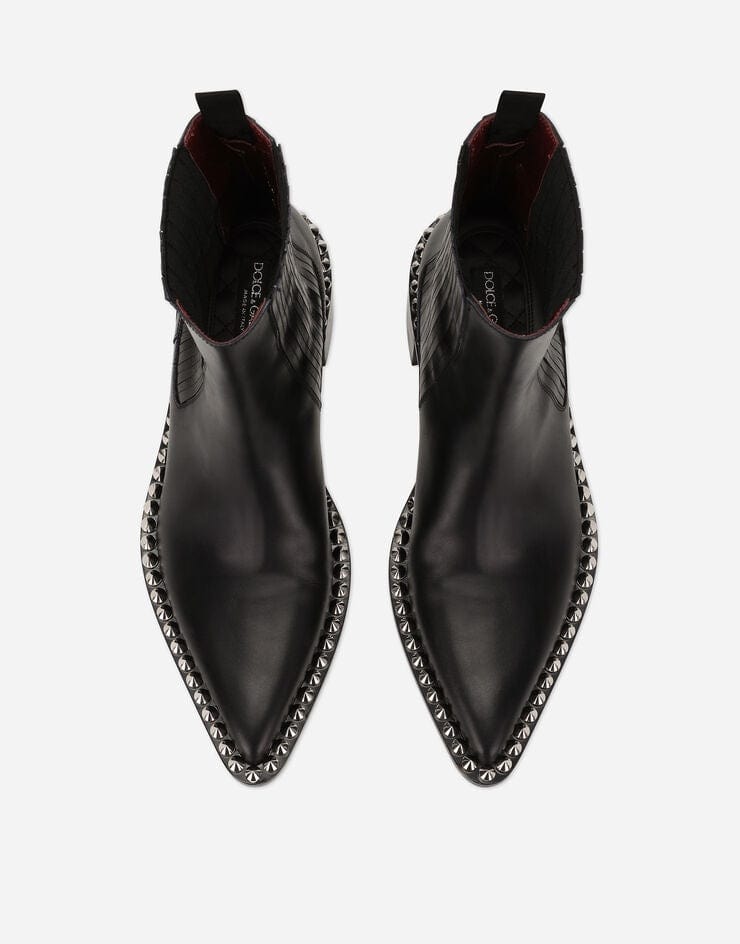 Dolce & Gabbana Achille Studded Leather Boots