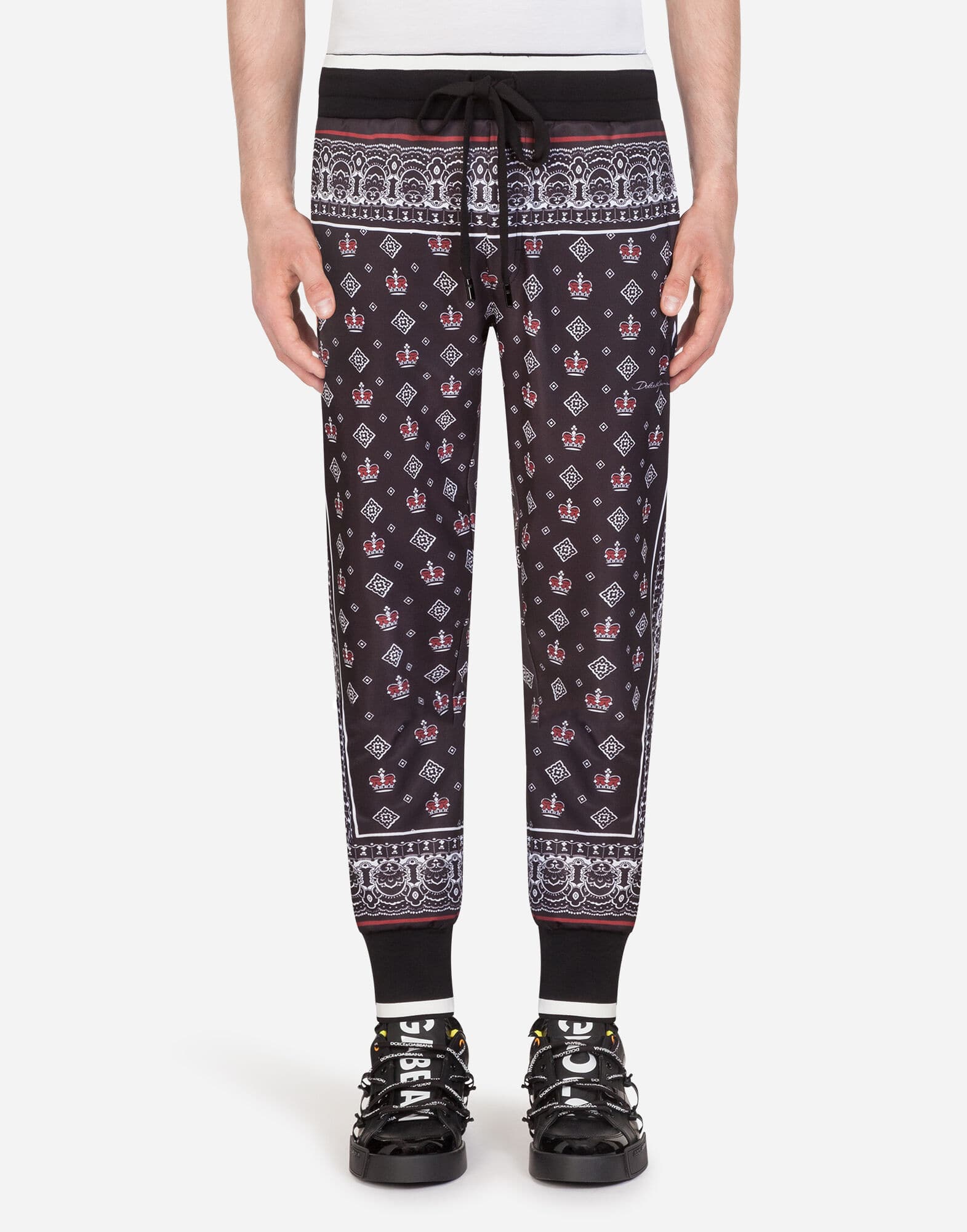 Dolce & Gabbana Dolce & Gabbana All-Over Crown and Bandana Print Track Pants