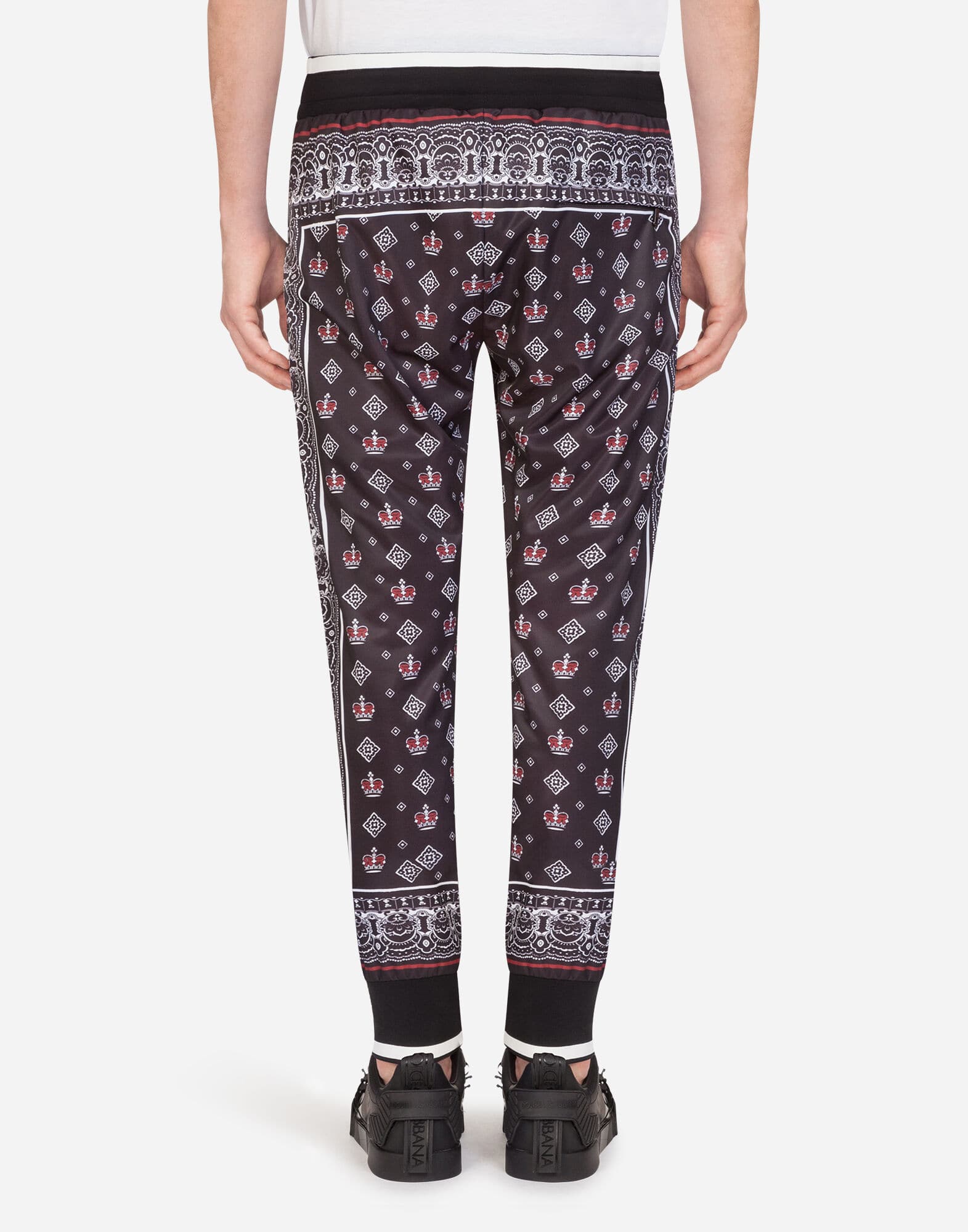 Dolce & Gabbana Dolce & Gabbana All-Over Crown and Bandana Print Track Pants