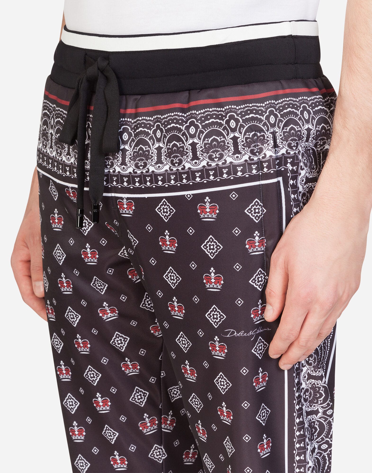 Dolce & Gabbana Dolce & Gabbana All-Over Crown and Bandana Print Track Pants