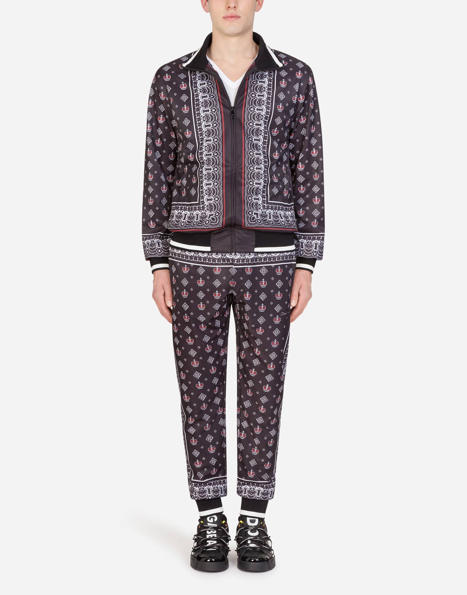Dolce & Gabbana All-Over Crown and Bandana Print Track Pants - alternate view