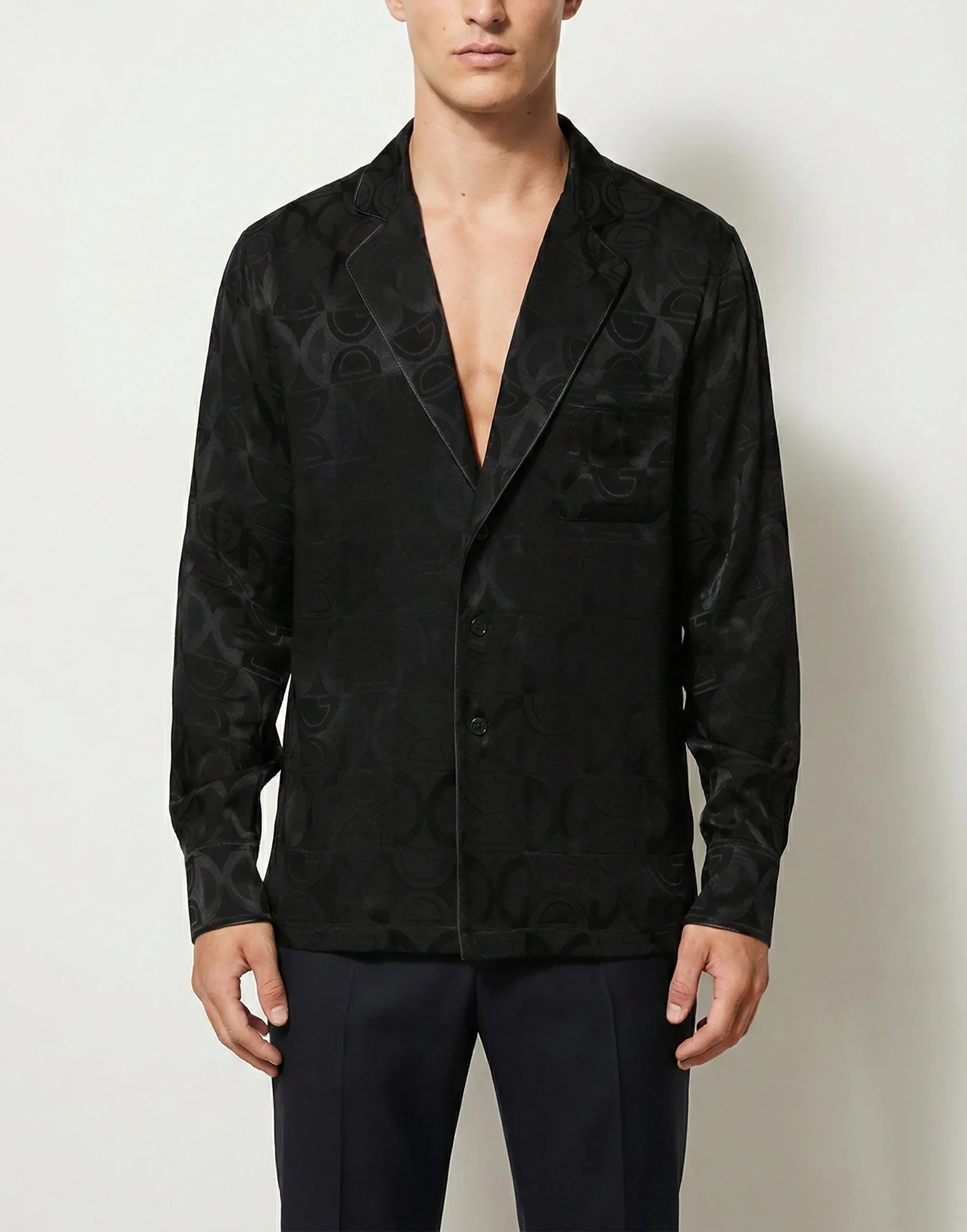 Dolce & Gabbana All-Over DG Logo Silk Shirt