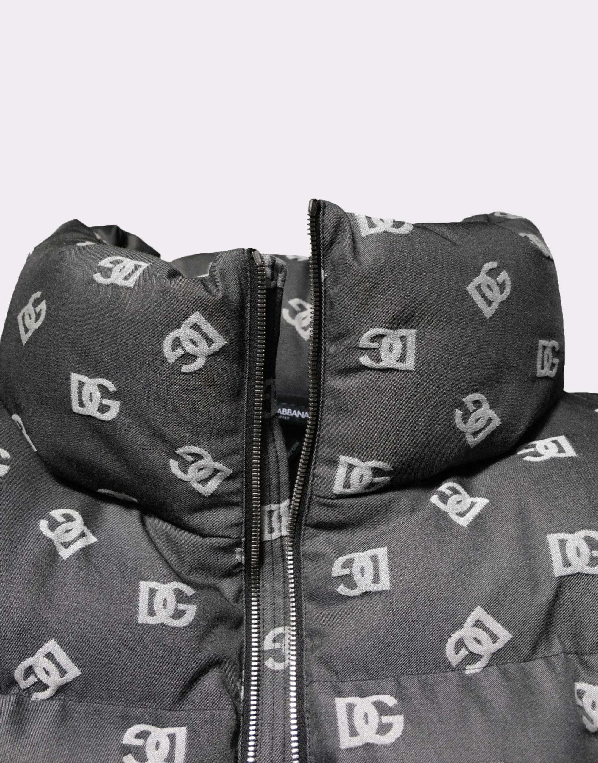 Dolce & Gabbana All-Over DG Monogram Cropped Nylon Puffer Jacket
