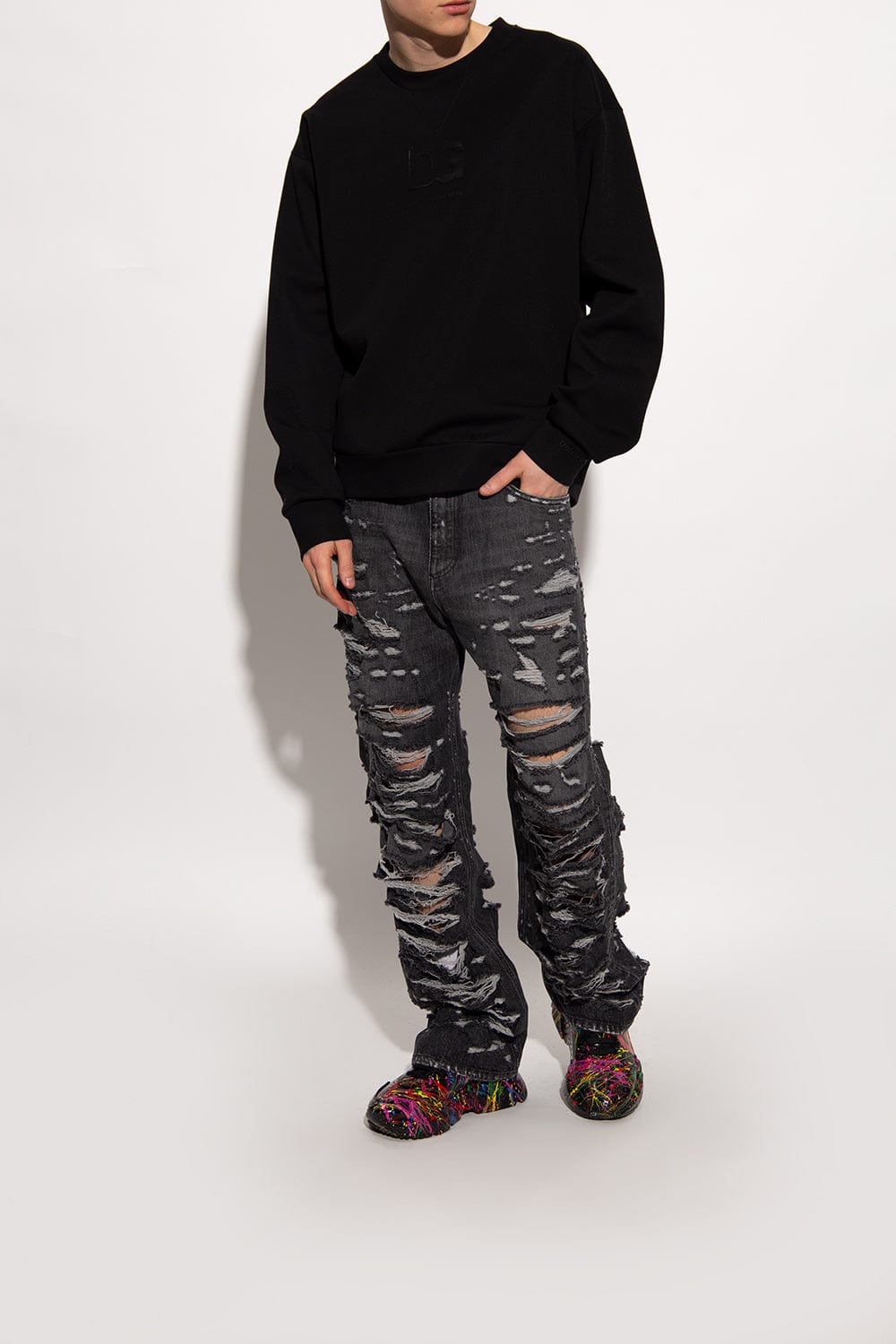 Dolce & Gabbana All-Over Paint Daymaster Sneakers