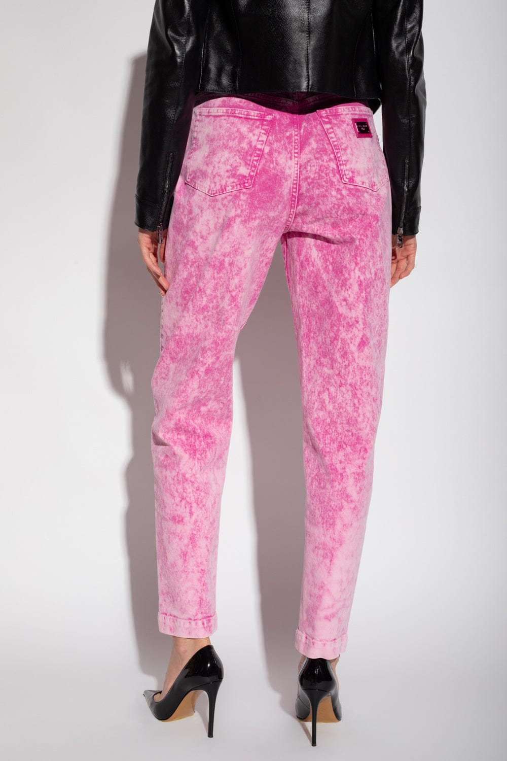 Dolce & Gabbana Amber Marbled Denim Boyfriend Jeans