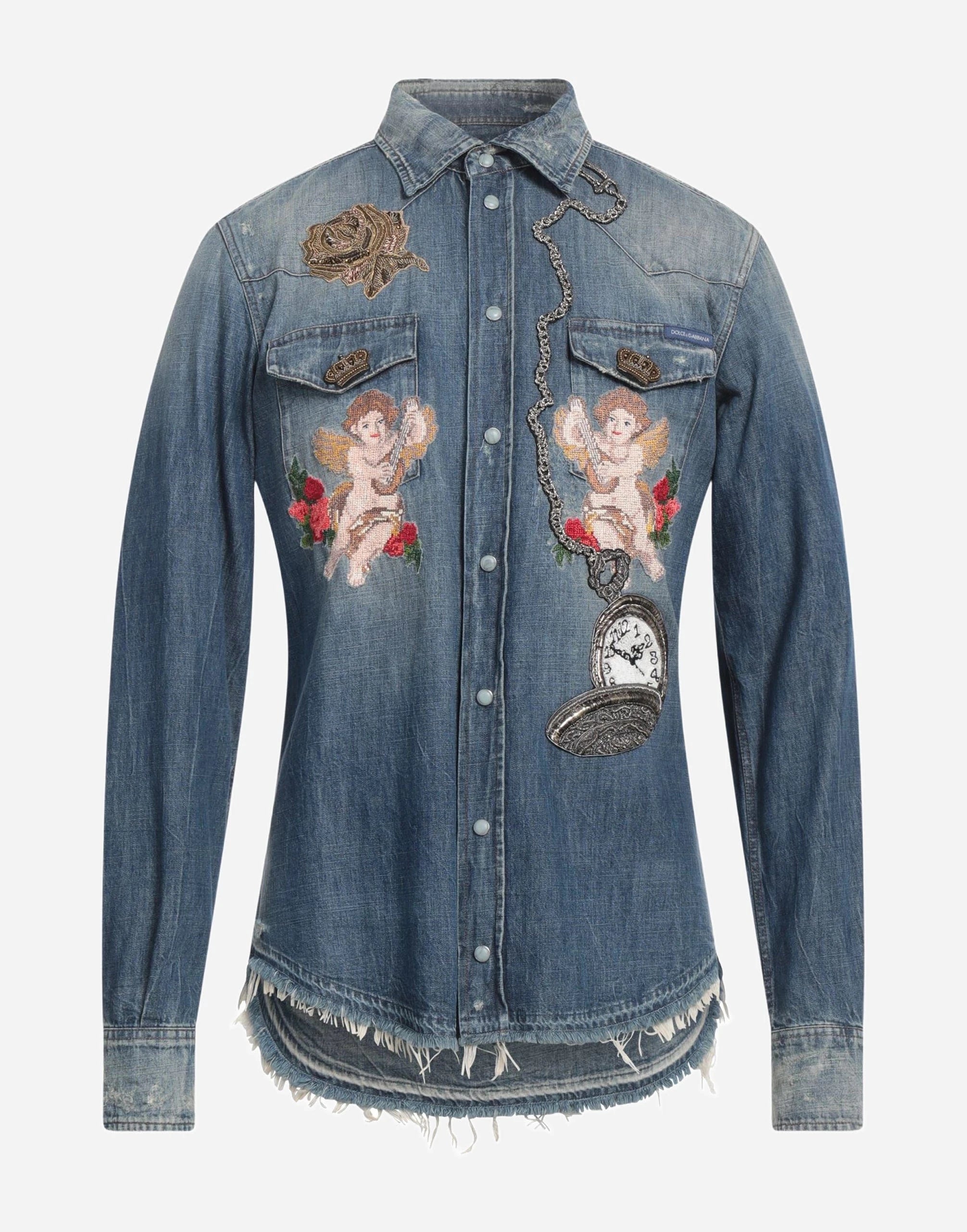 Dolce & Gabbana Angels Patch Denim Shirt
