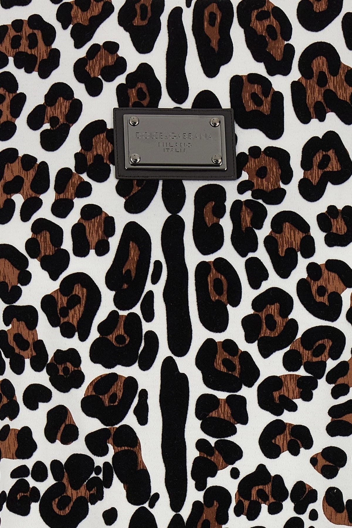 Dolce & Gabbana Dolce & Gabbana Animal Print Logo Plaque T-Shirt