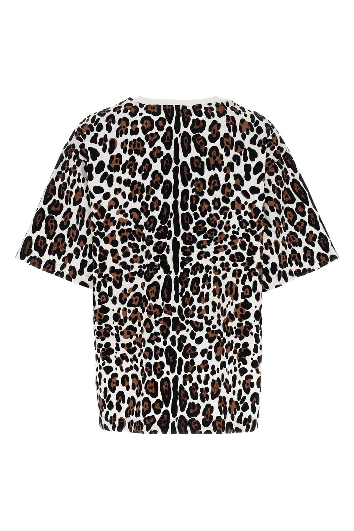 Dolce & Gabbana Dolce & Gabbana Animal Print Logo Plaque T-Shirt