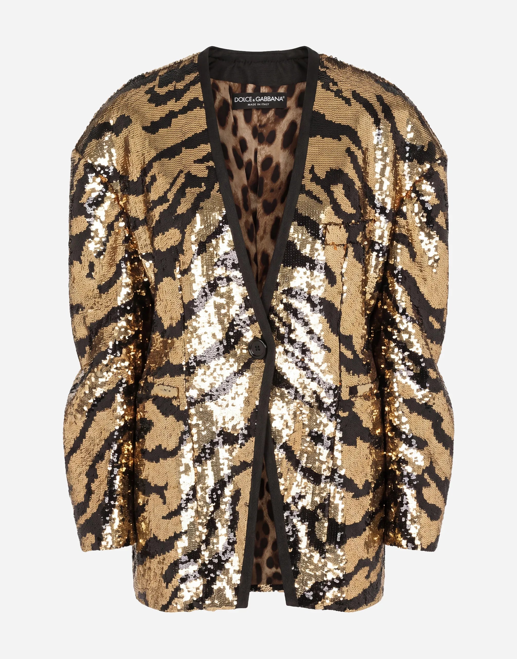 Dolce & Gabbana Dolce & Gabbana Animal Print Sequin Blazer