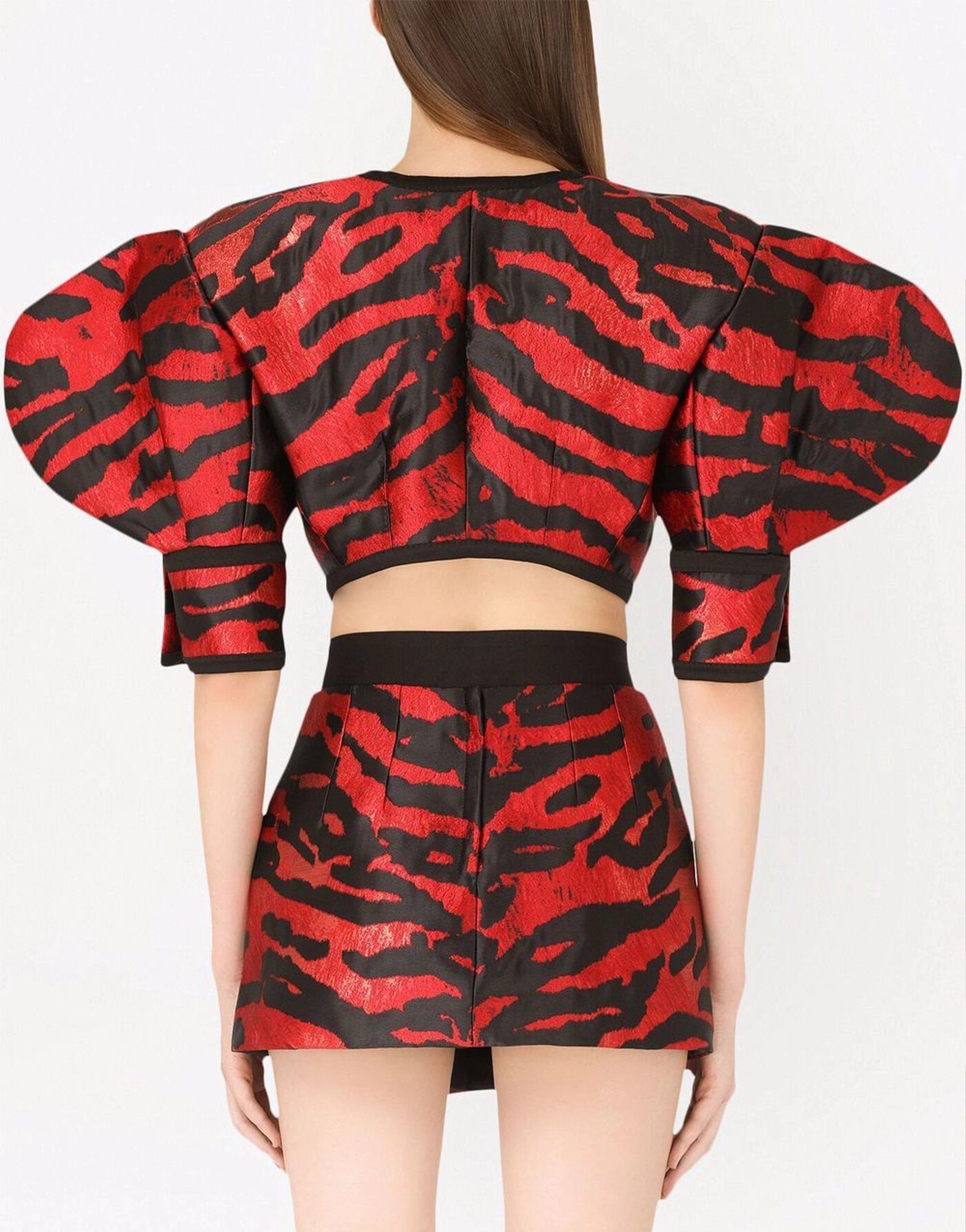 Dolce & Gabbana Animal-Print Short-Sleeve Jacket