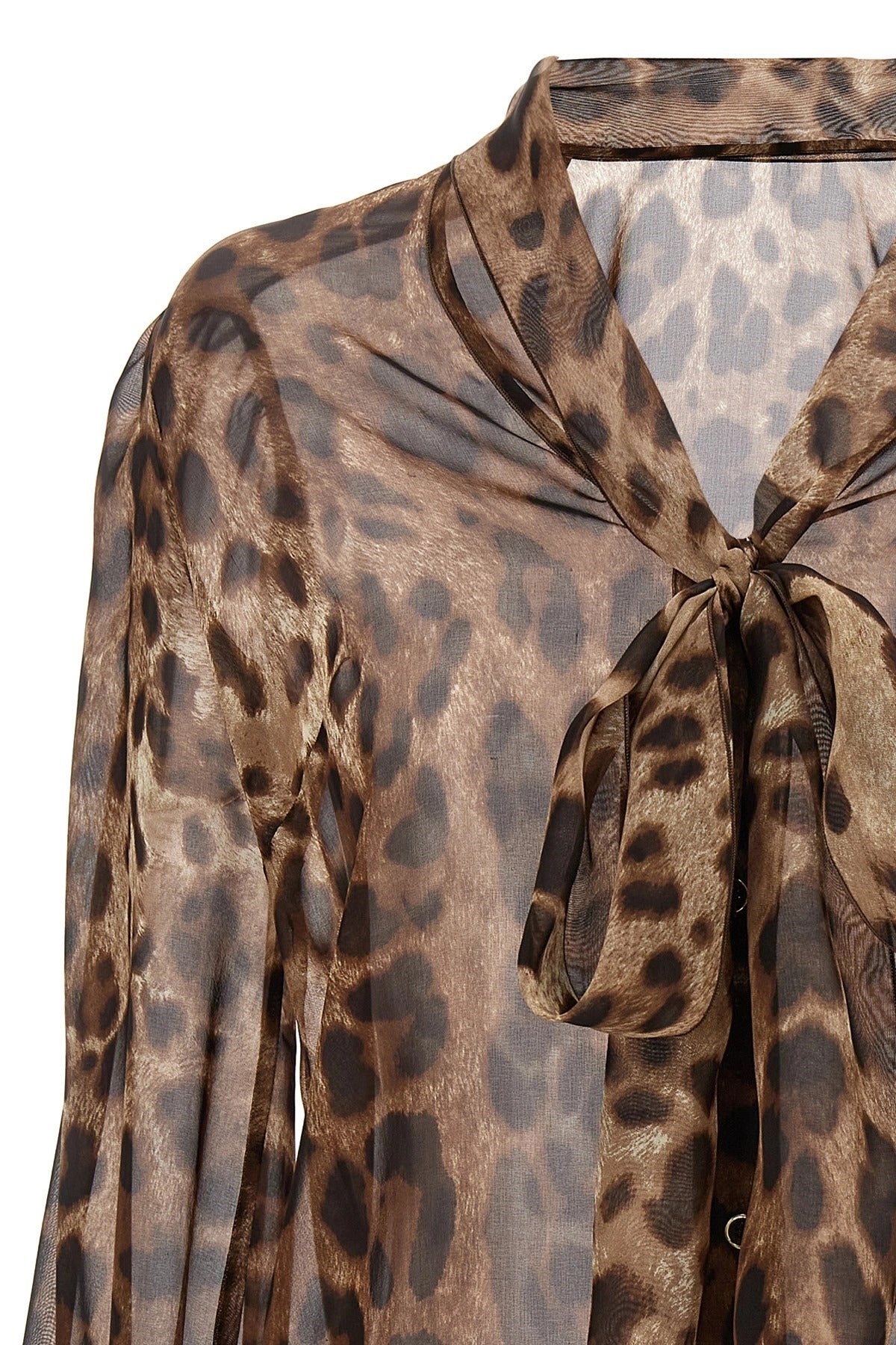 Dolce & Gabbana Animal Print Silk Shirt Blouses