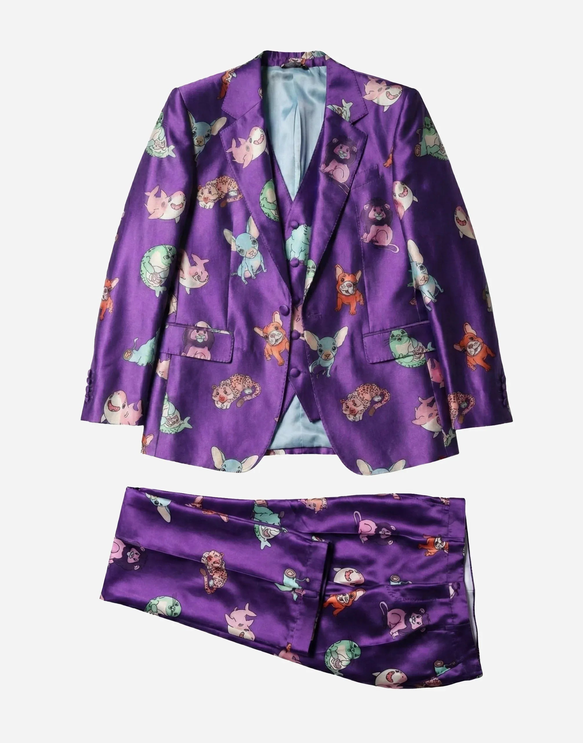 Dolce & Gabbana Animal-Print Silk Three-Piece Suit