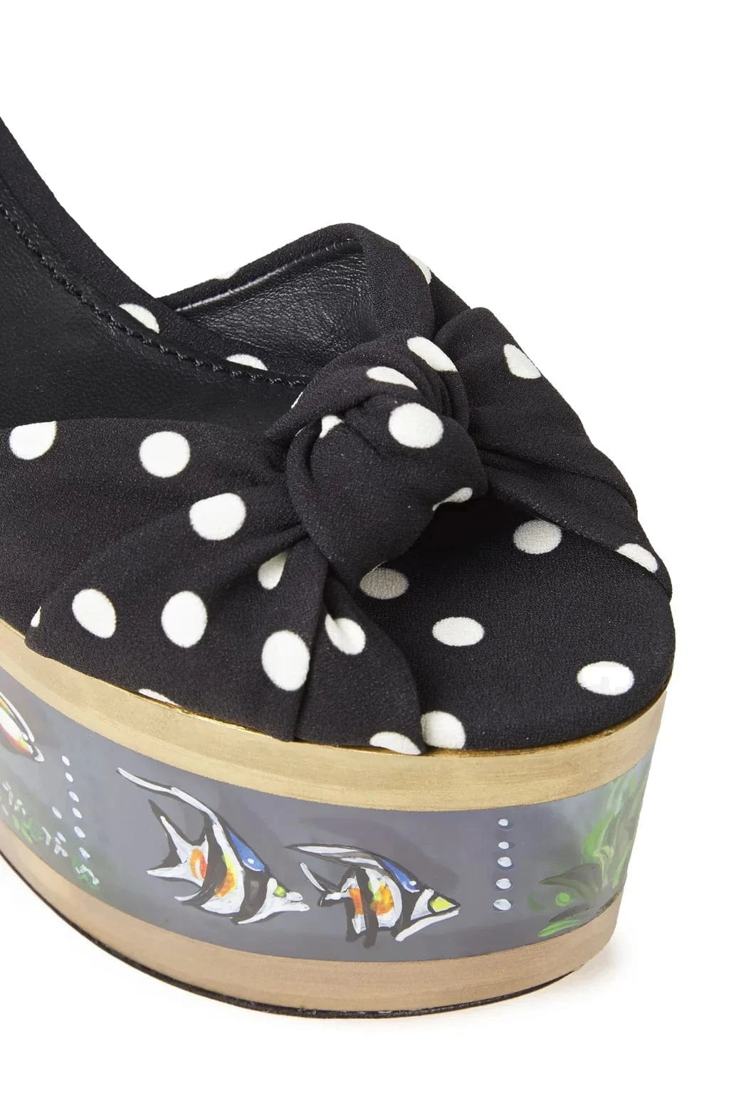 Dolce & Gabbana Aquarium-Print Polka-Dot Wedge Sandals