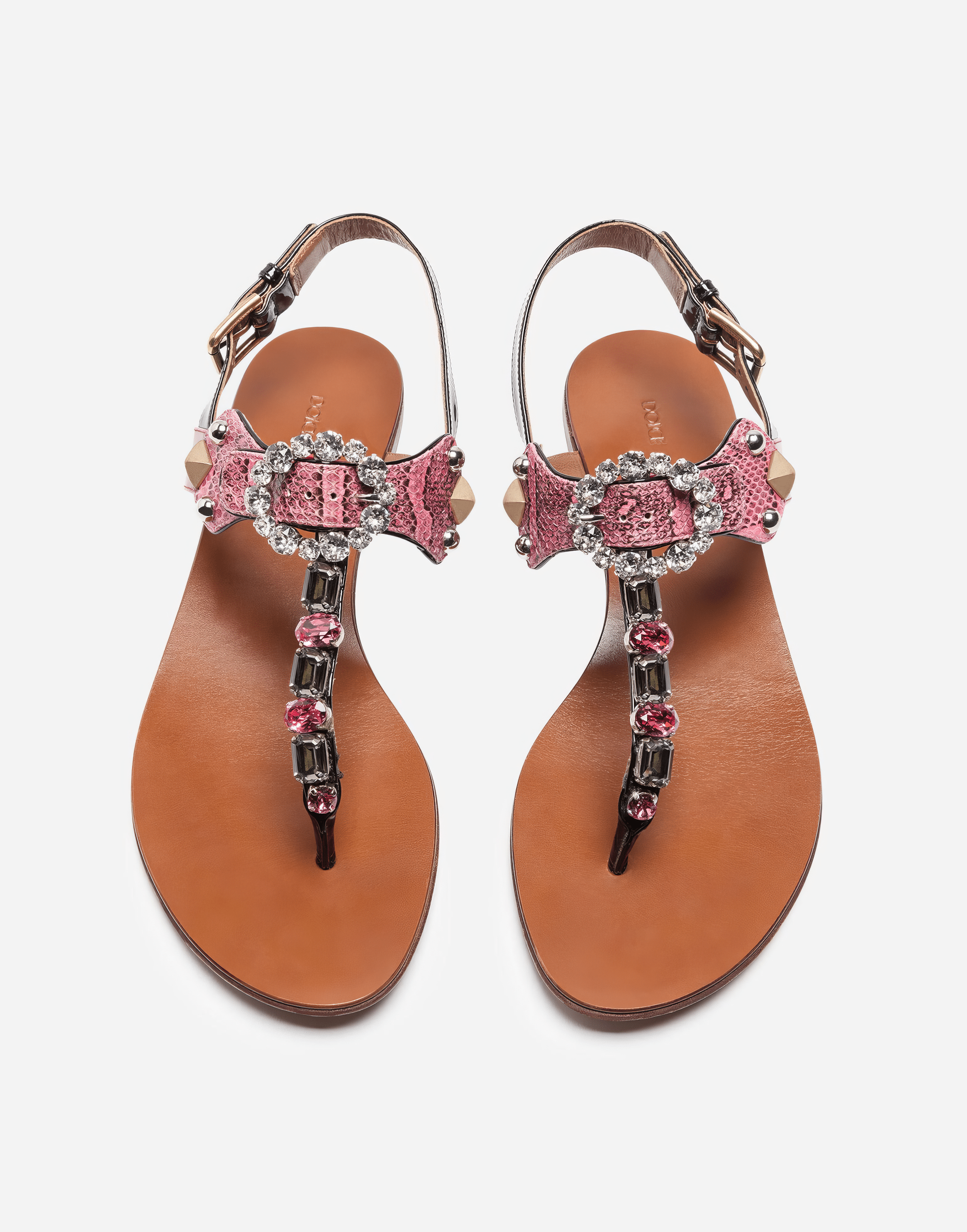Dolce & Gabbana Ayers Snakeskin Thong Sandals