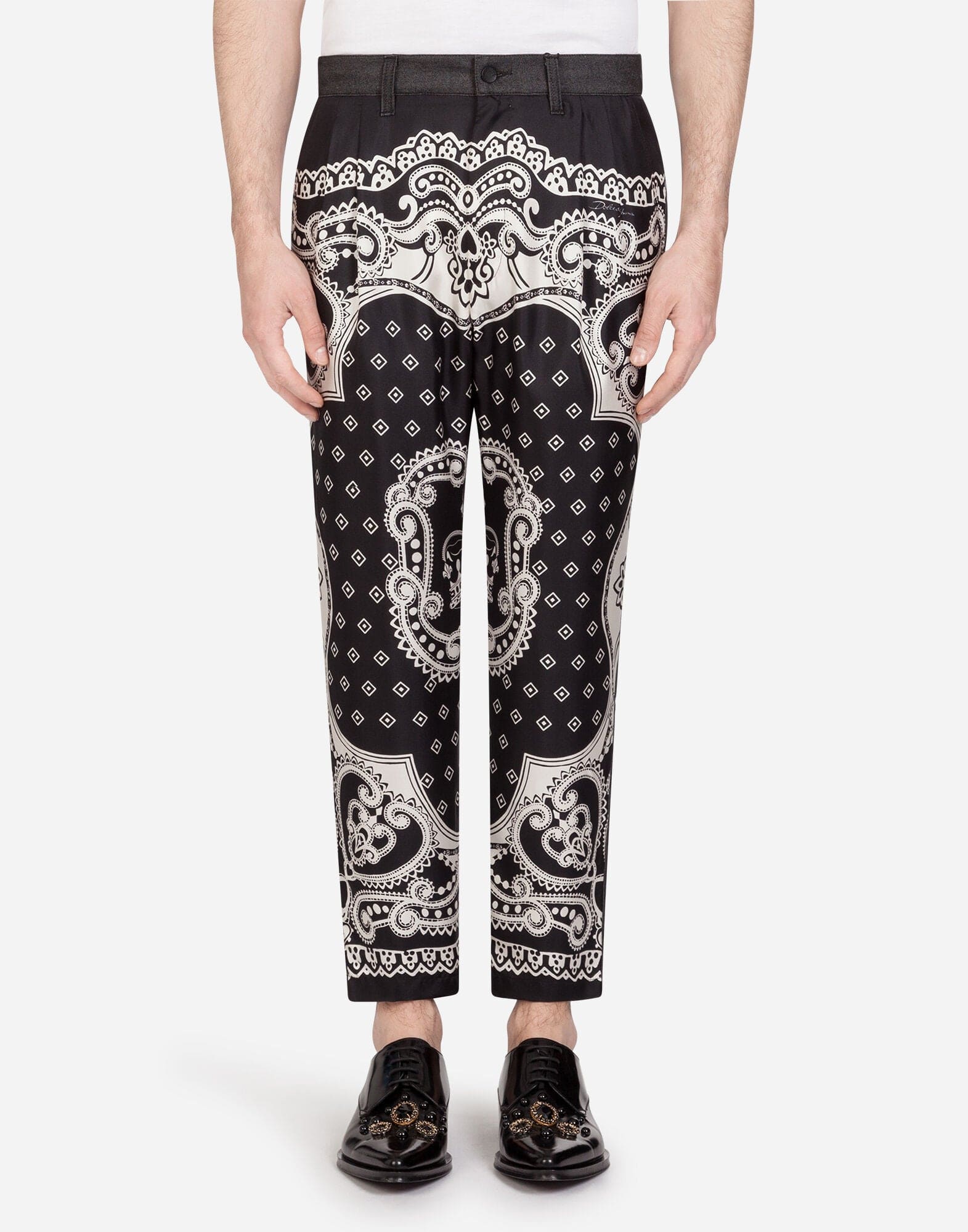 Dolce & Gabbana Bandana Print Denim Pants