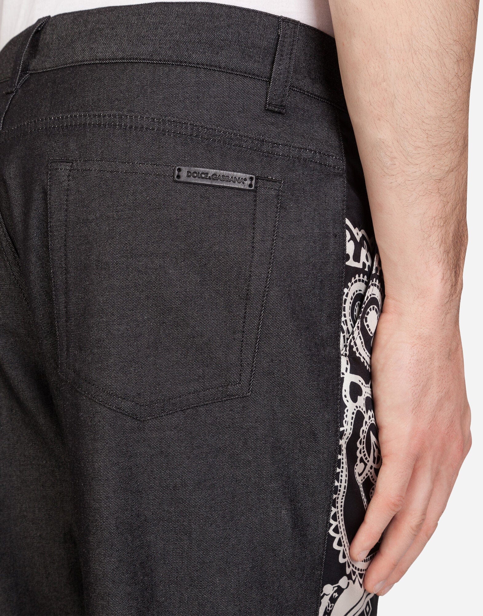 Dolce & Gabbana Bandana Print Denim Pants