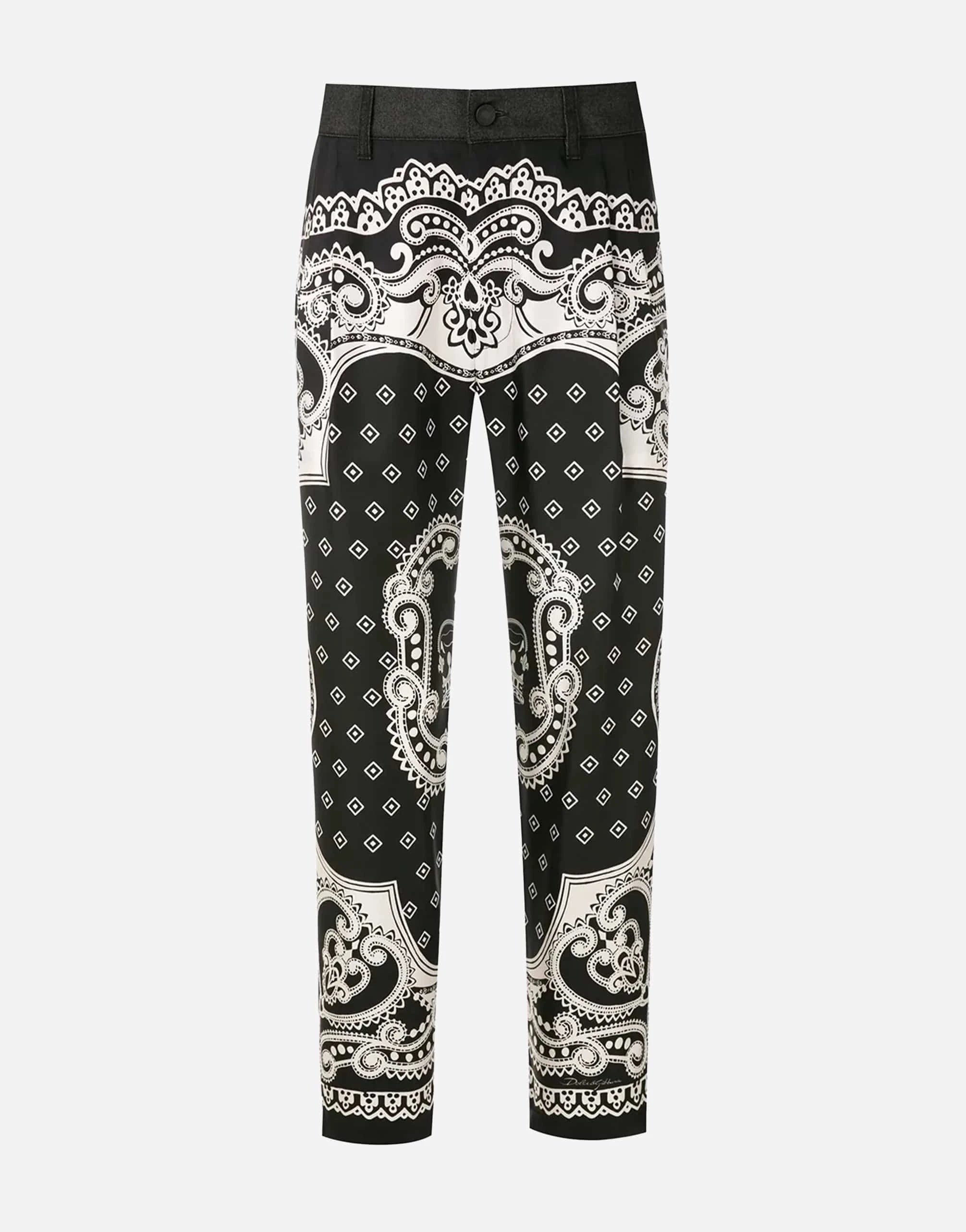 Dolce & Gabbana Bandana Print Denim Pants