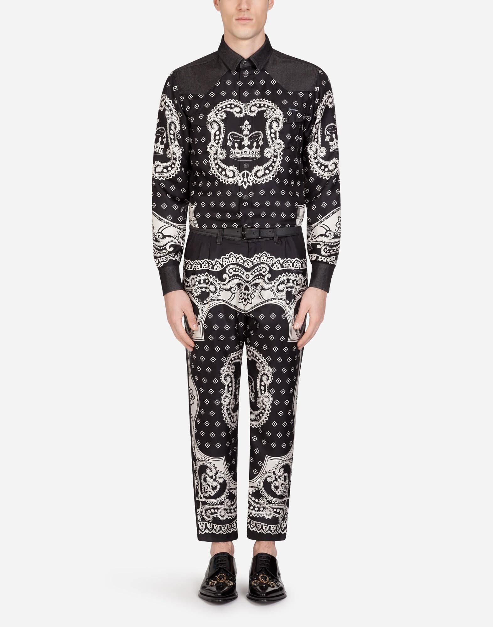 Dolce & Gabbana Bandana Print Denim Pants