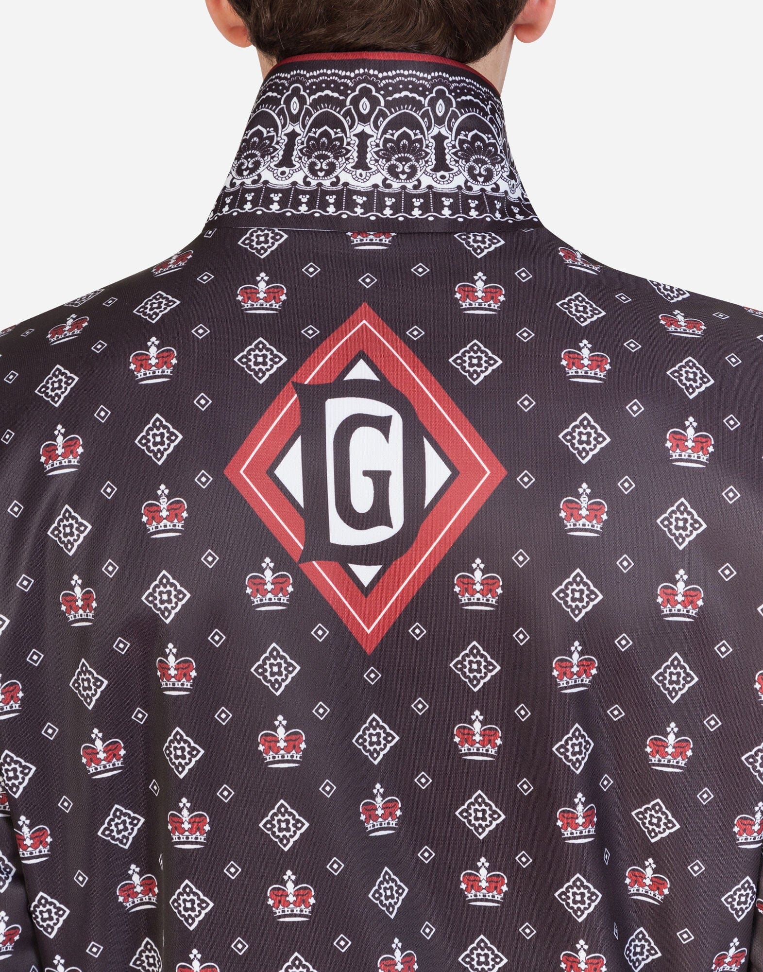 Dolce & Gabbana Bandana-Print Zip-Up Sweater