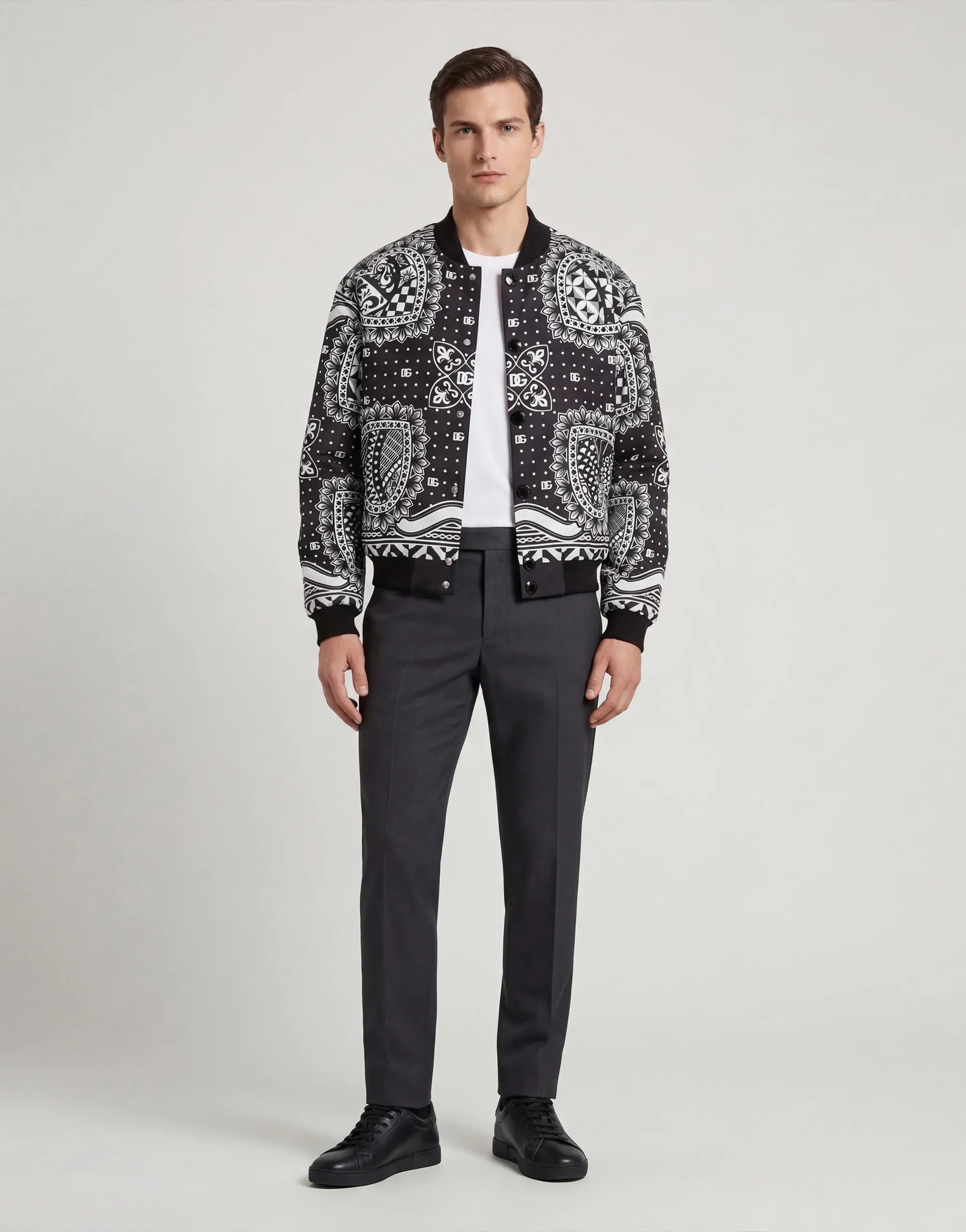 Bandana Printed Bomber Jacket - alternate view