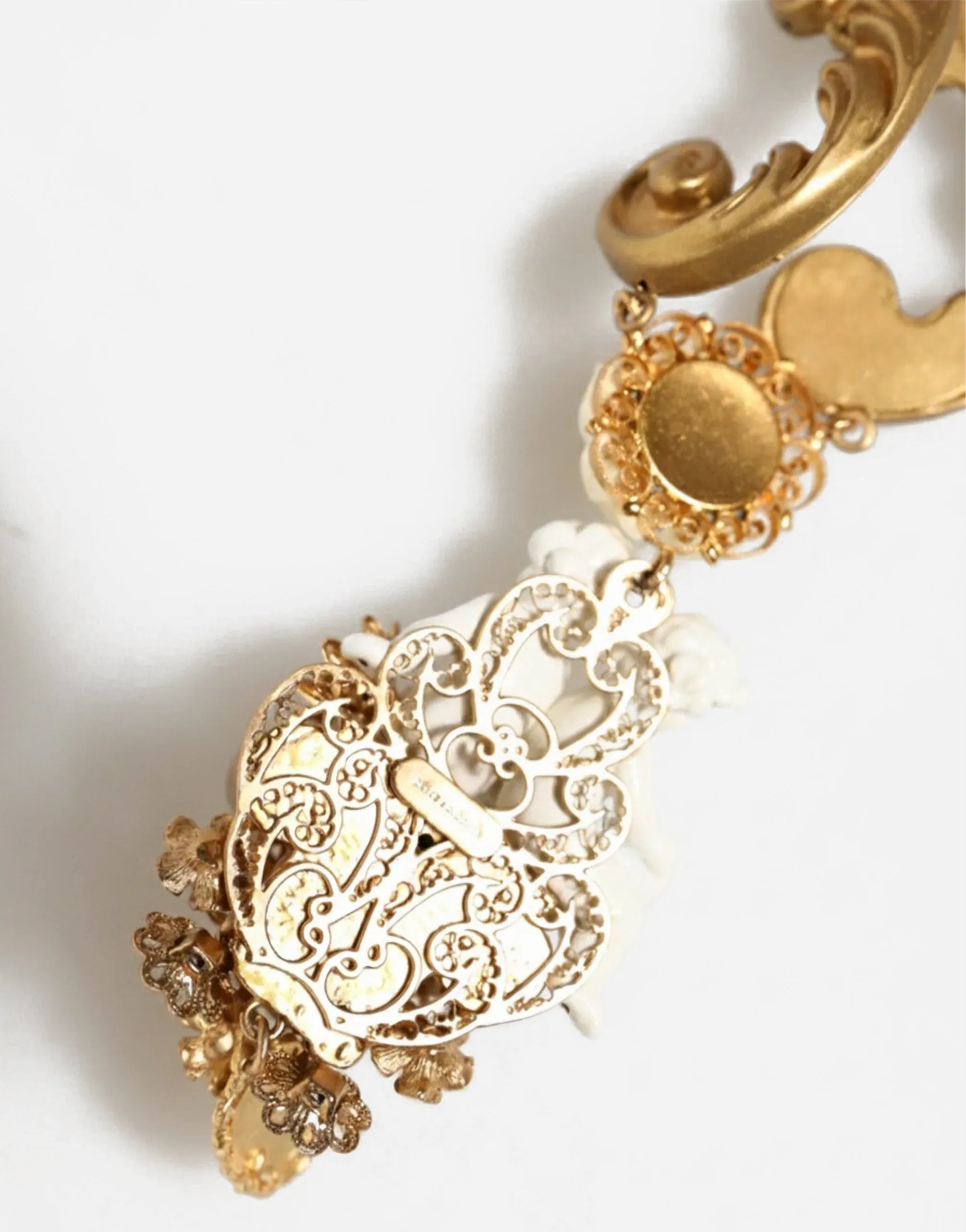Dolce & Gabbana Baroque Cherubim Rose Cameo Necklace