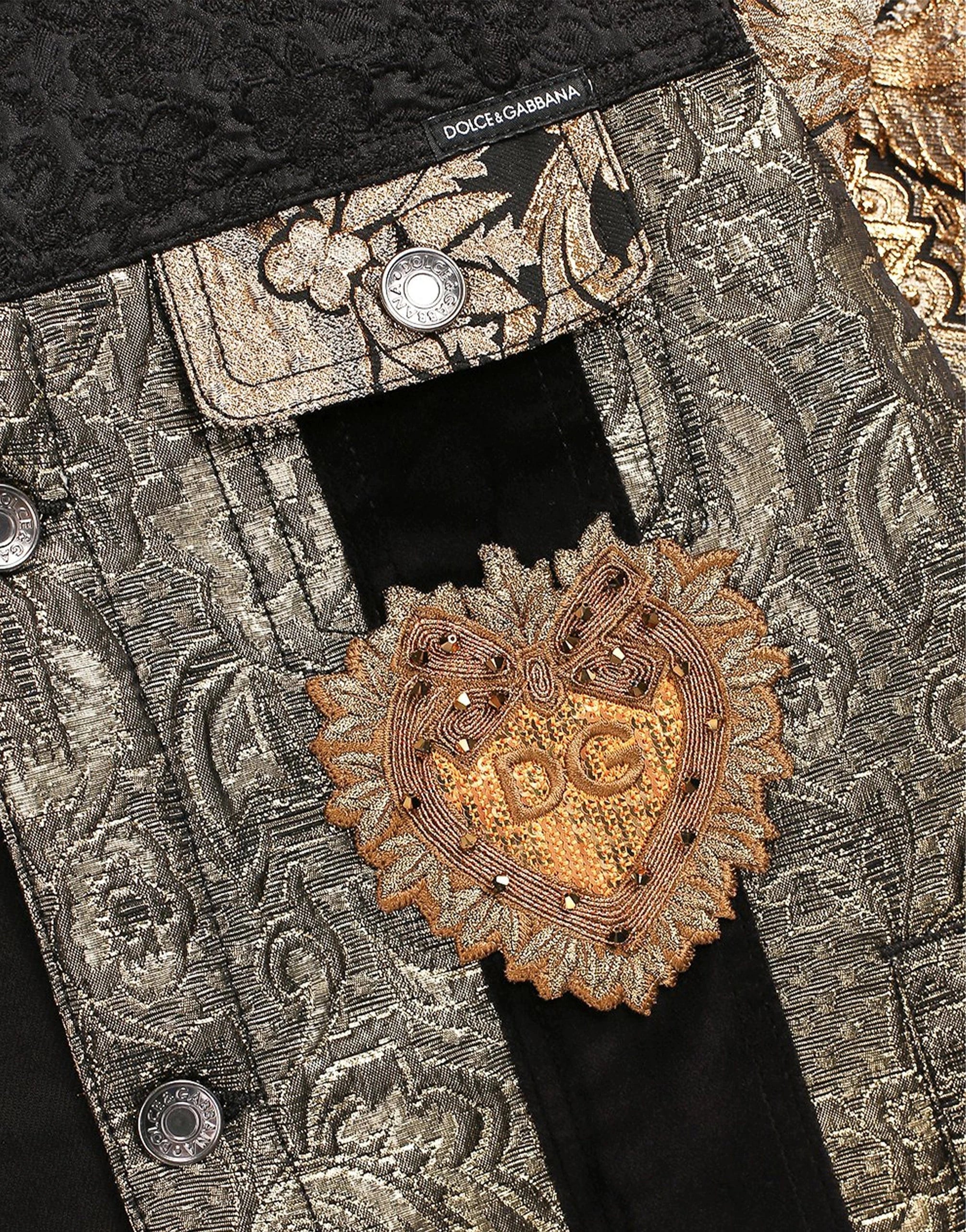 Dolce & Gabbana جاكيت دنيم مزين بألواح باروكية