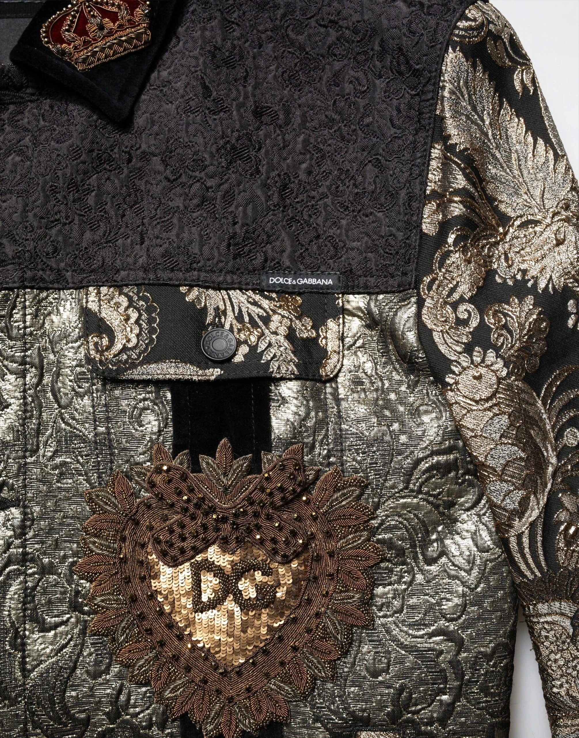 Dolce & Gabbana جاكيت دنيم مزين بألواح باروكية