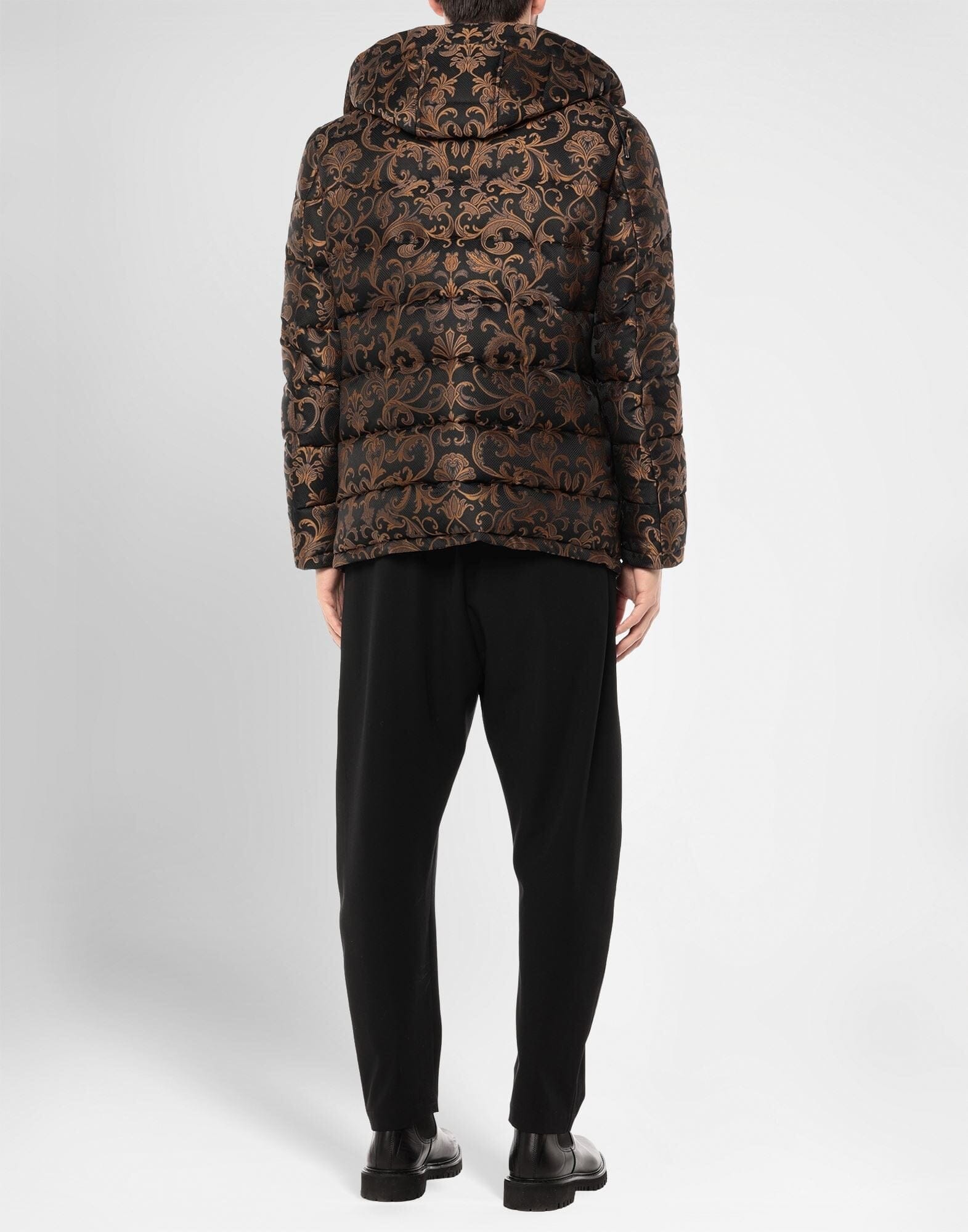 Dolce & Gabbana Baroque Print Hooded Puffer Jacket