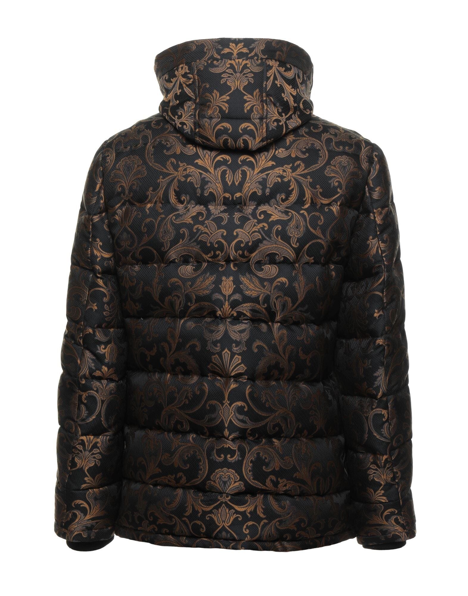 Dolce & Gabbana Baroque Print Hooded Puffer Jacket