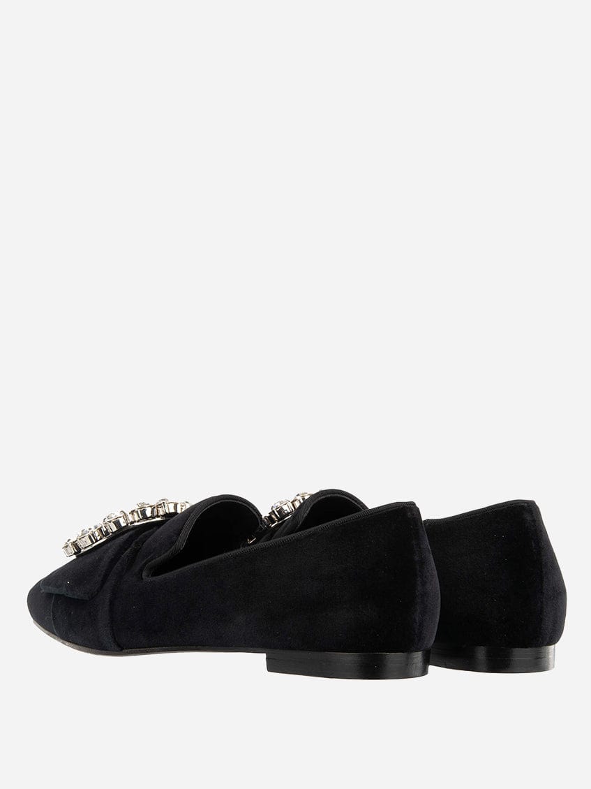 Dolce & Gabbana Bejeweled Buckle Velvet Loafers