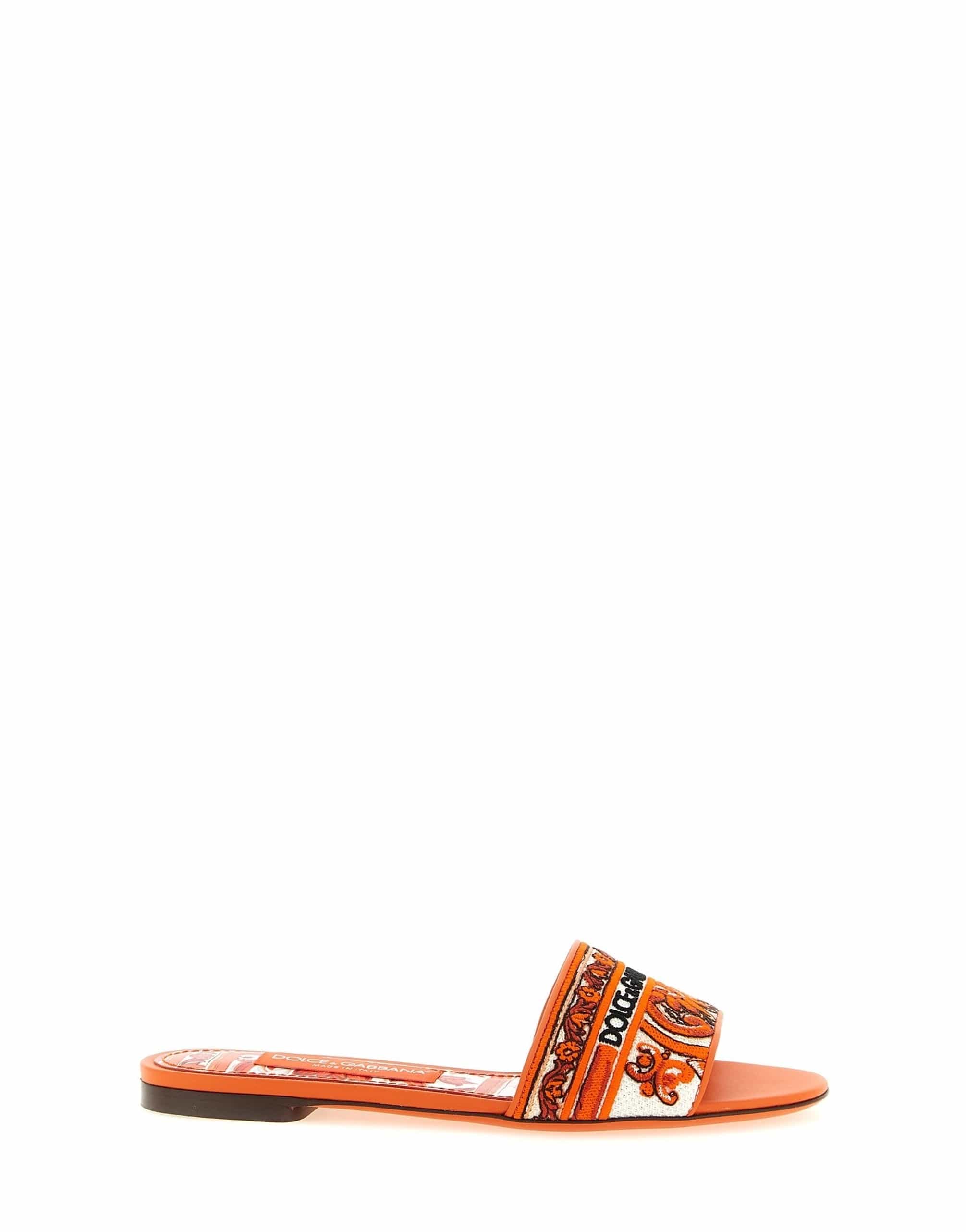 Dolce & Gabbana Dolce & Gabbana Bianca Embroidered Slides