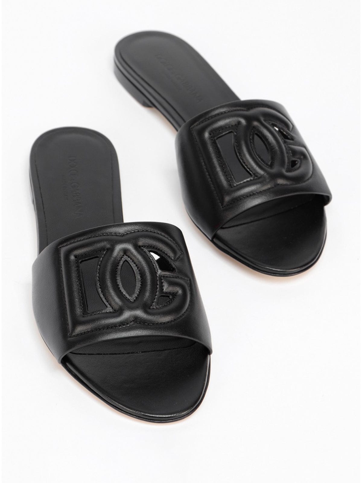 Dolce & Gabbana Bianca Leather Slides