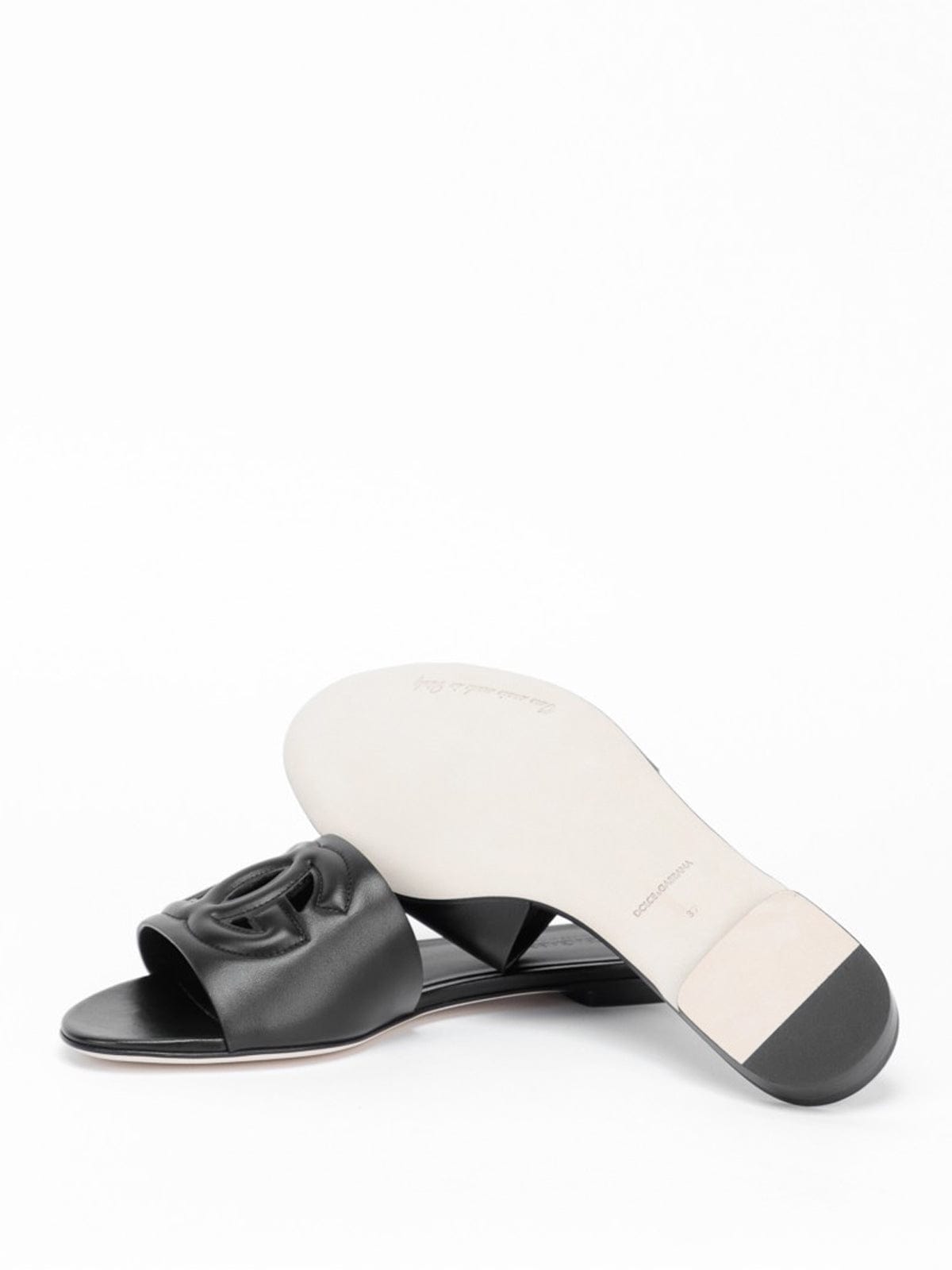 Dolce & Gabbana Bianca Leather Slides