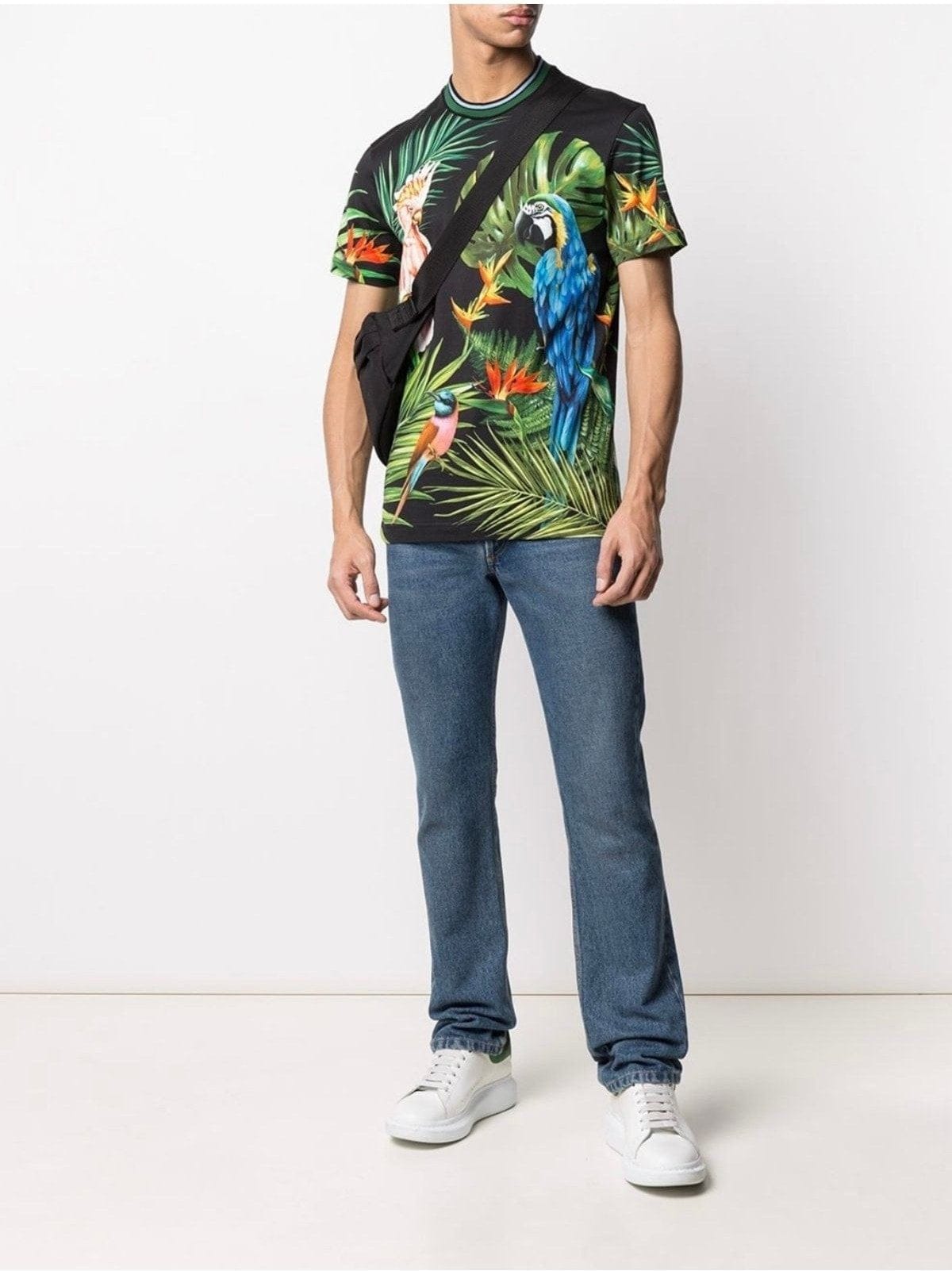 Dolce & Gabbana Bird Print Cotton T-Shirt