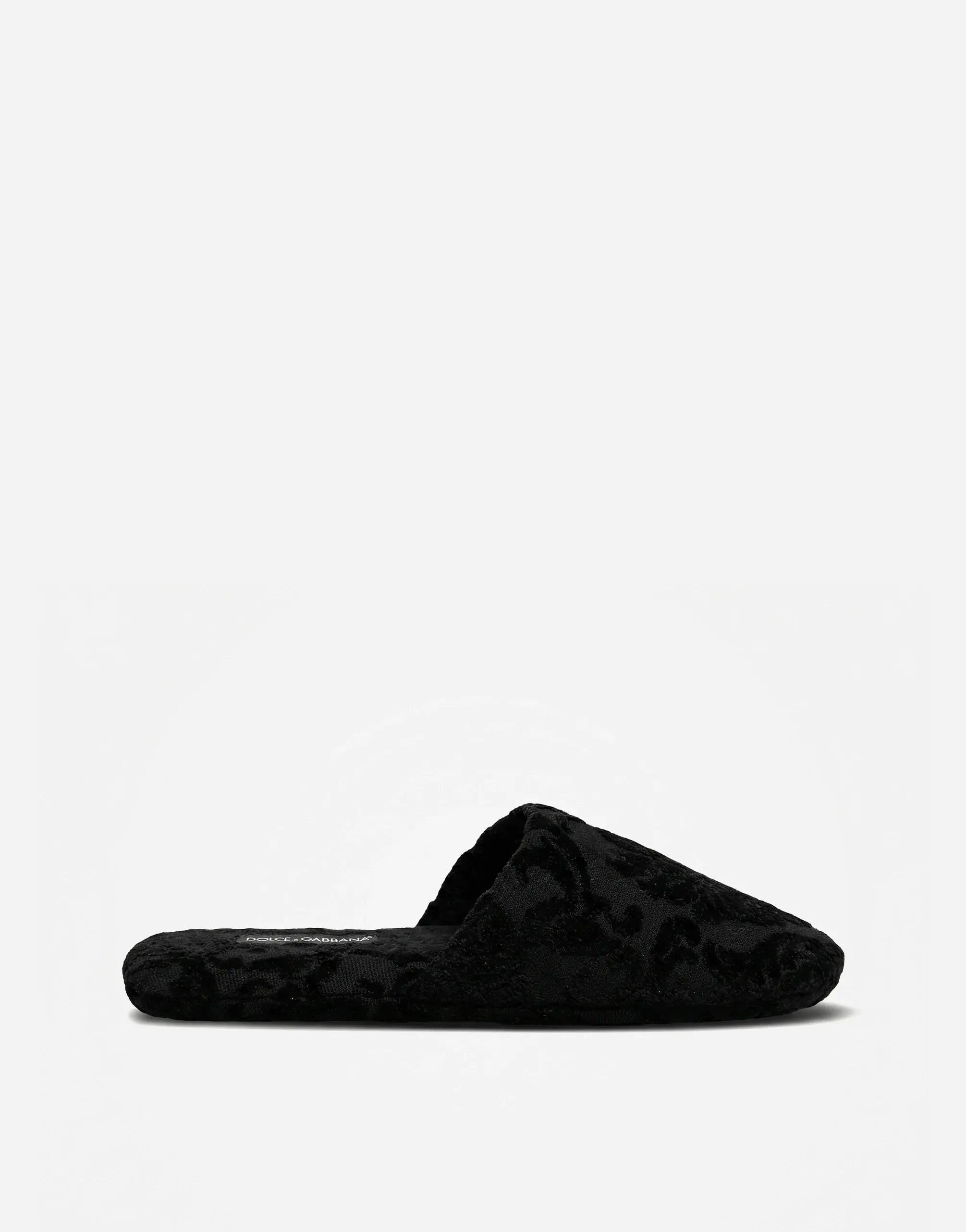 Dolce & Gabbana Black Baroque Jacquard Slides