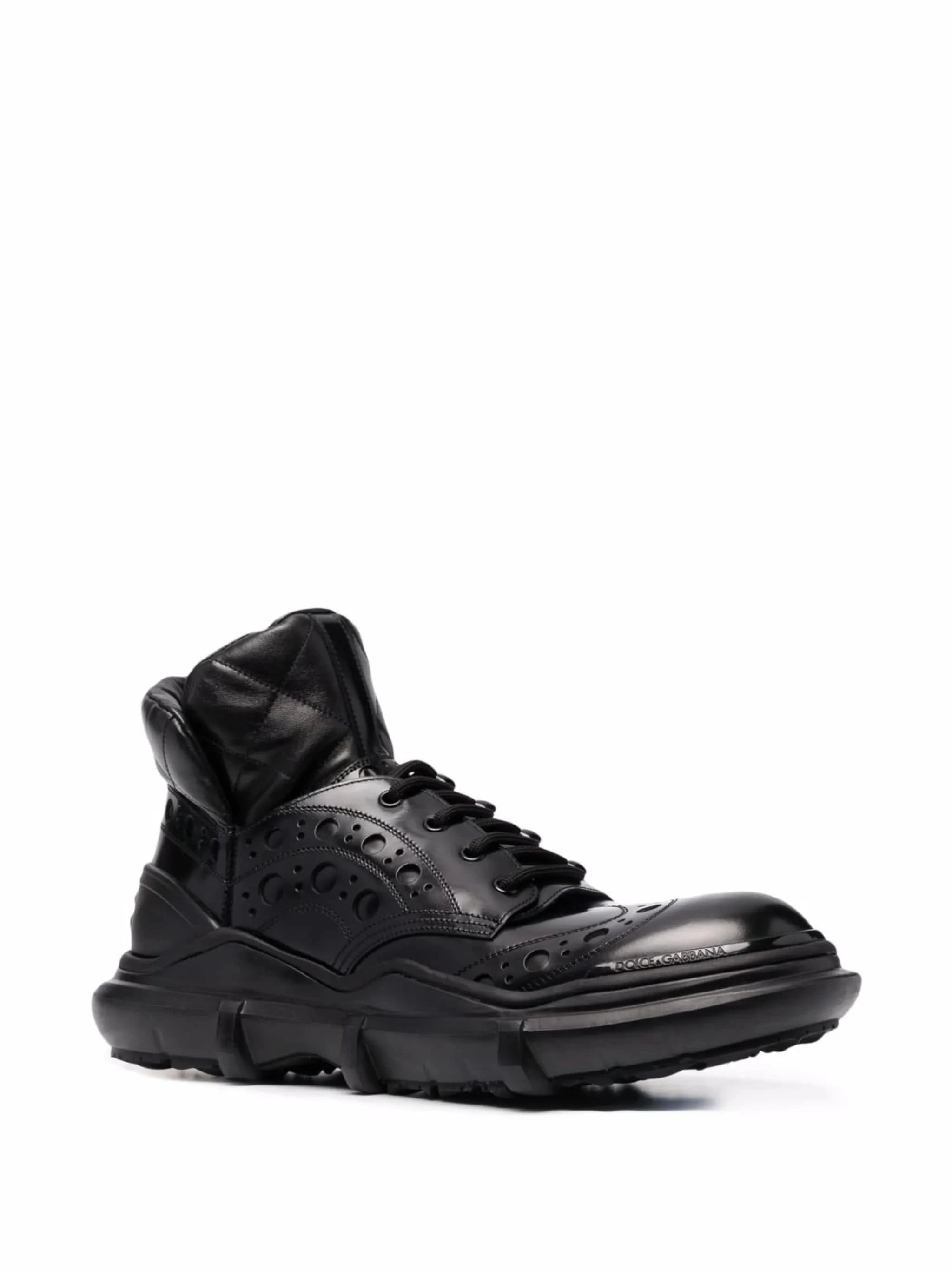 Dolce & Gabbana Black Brogue-Style Boots - alternate view