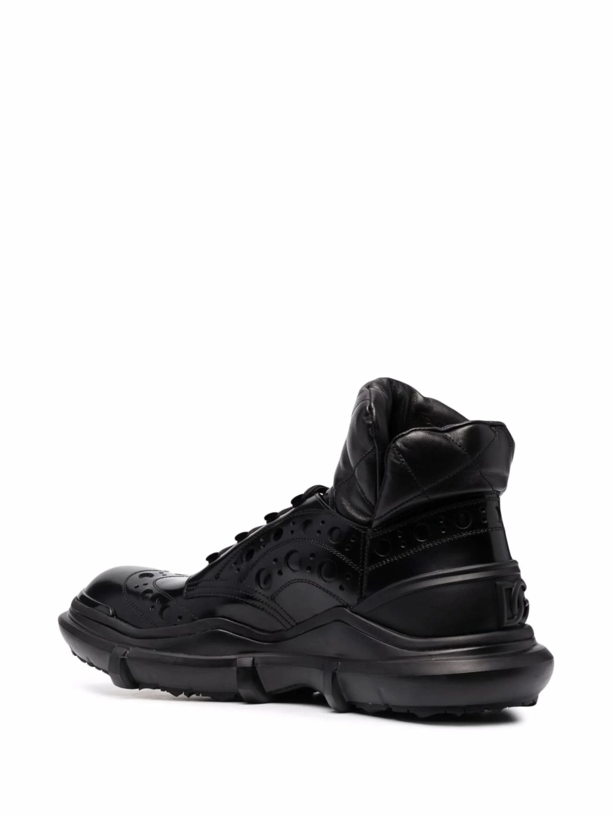 Dolce & Gabbana Black Brogue-Style Boots